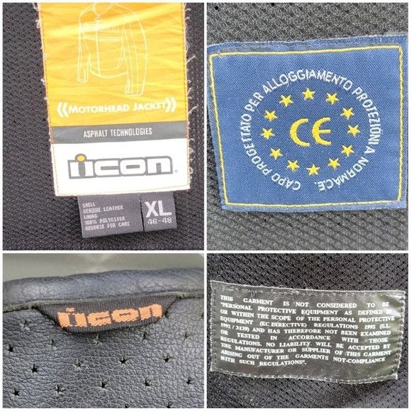 Other ICON Motorhead Asphalt Technologies Black Motorcycle Jacket Size US XL / EU 56 / 4 - 7 Thumbnail