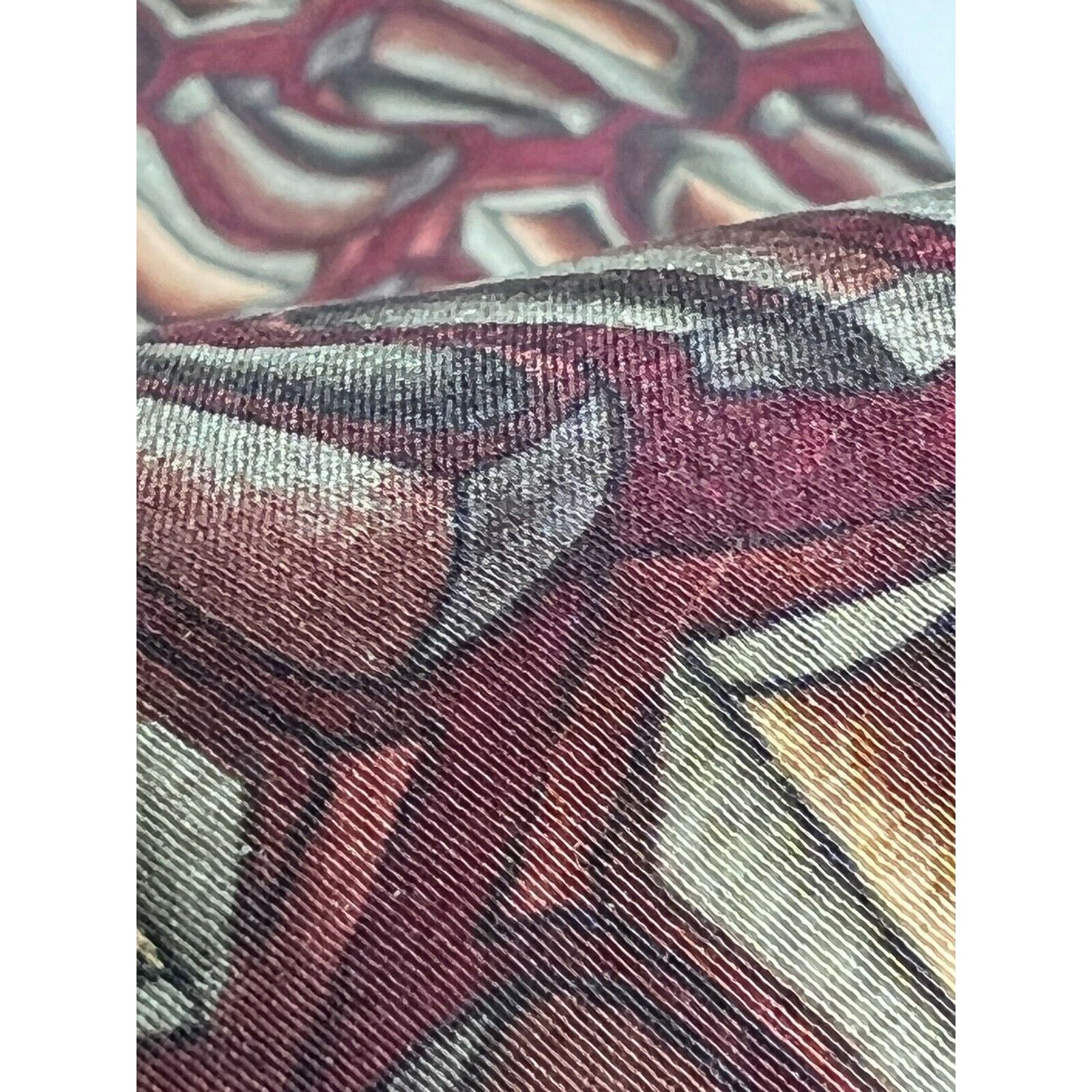 Other Jerry J Garcia Red Geometric 100% Silk Necktie Neck Tie Size ONE SIZE - 5 Thumbnail