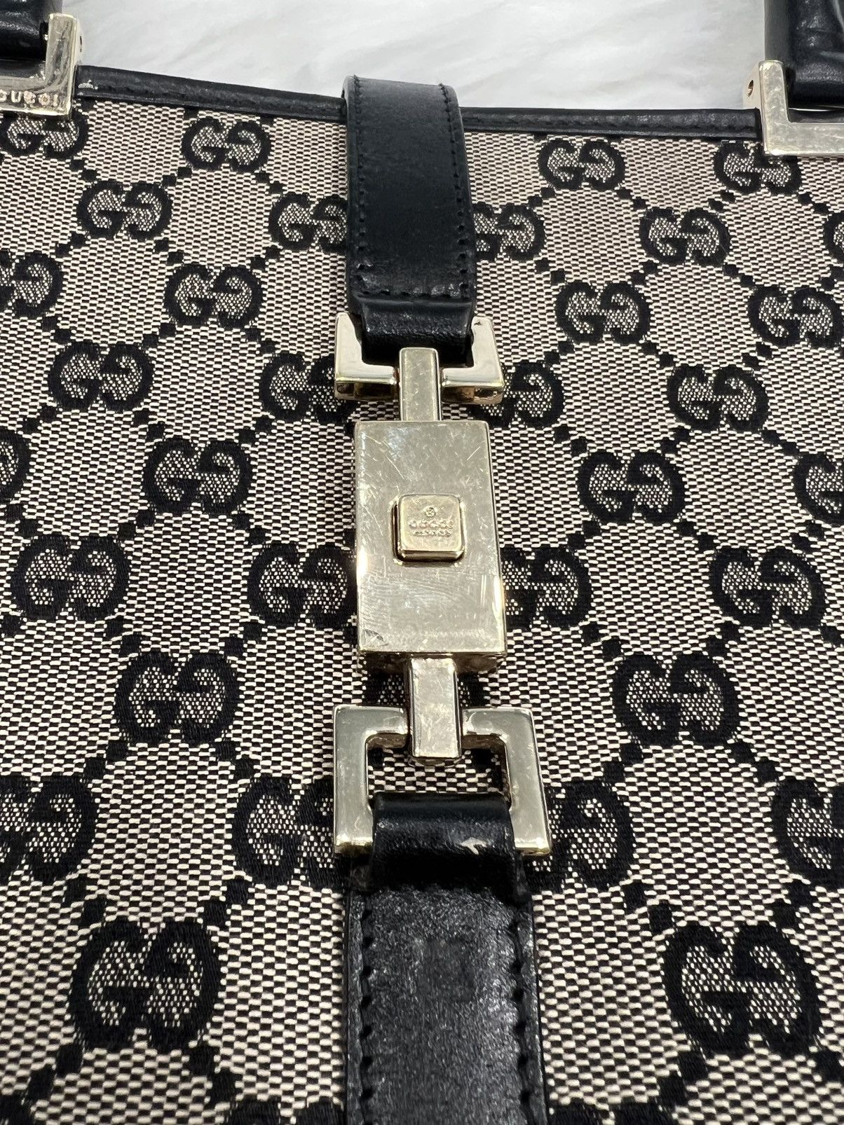 Gucci Tom Ford Era Gucci GG Monogram Tote with Rare Piston Lock Size ONE SIZE - 9 Thumbnail