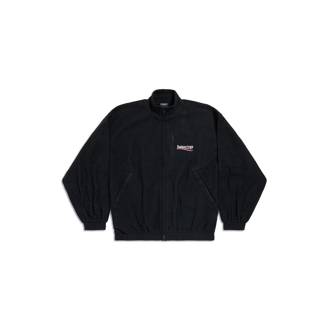 Balenciaga Logo Zip Up Track Jacket Black | Grailed