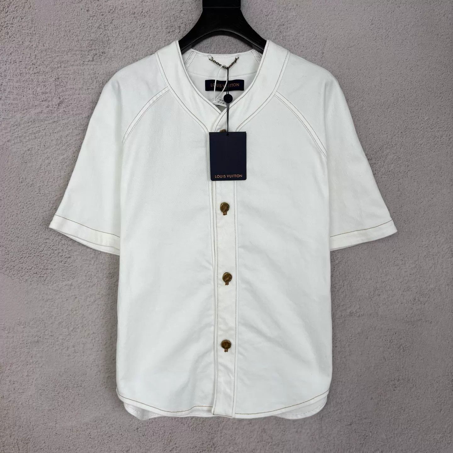Louis Vuitton White Short Sleeve Button Front Shirt - Size S Size US S / EU 44-46 / 1 - 1 Thumbnail