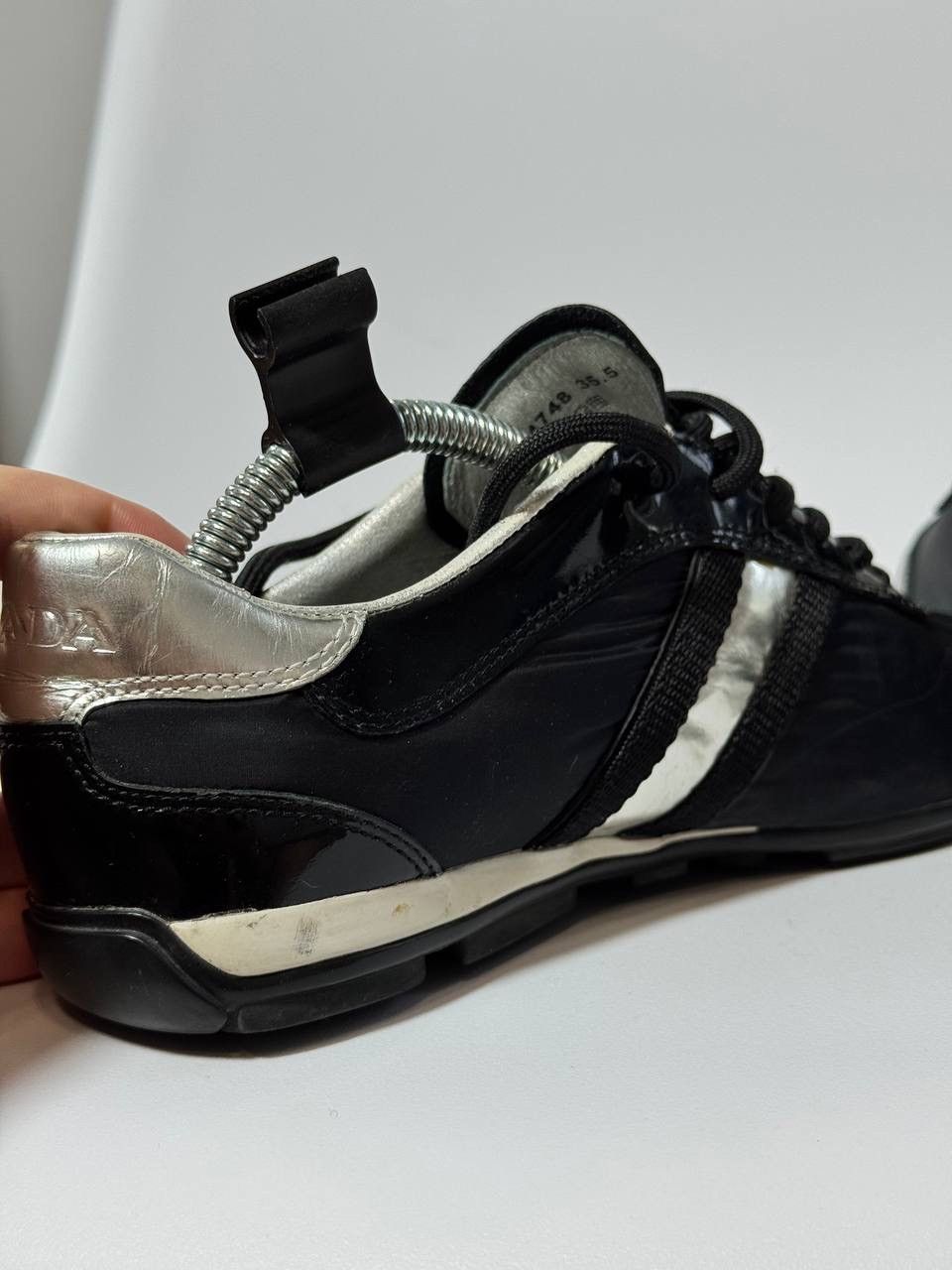 Prada Prada Black Patent Leather & Nylon Sneakers Size 35.5 Size US 5.5 / IT 35.5 - 4 Thumbnail
