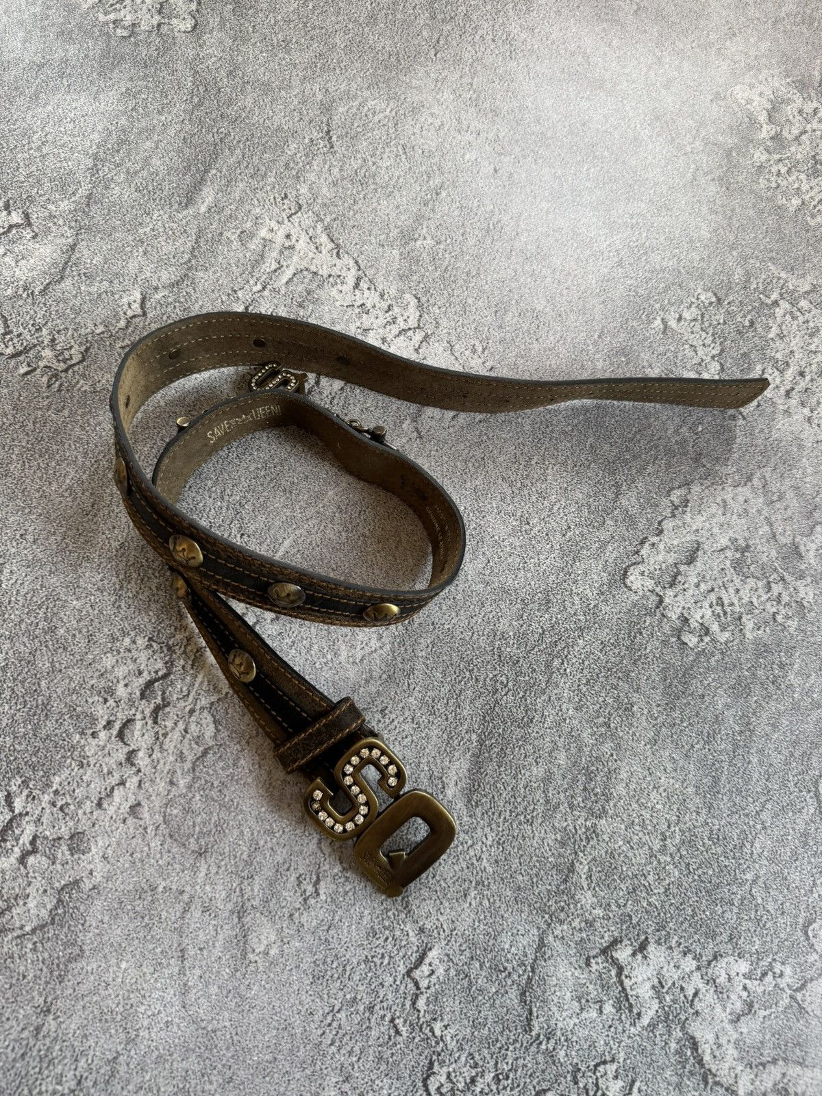 Jean Paul Gaultier Save the queen leather belt retro style vintage avantgarde Size ONE SIZE - 3 Thumbnail