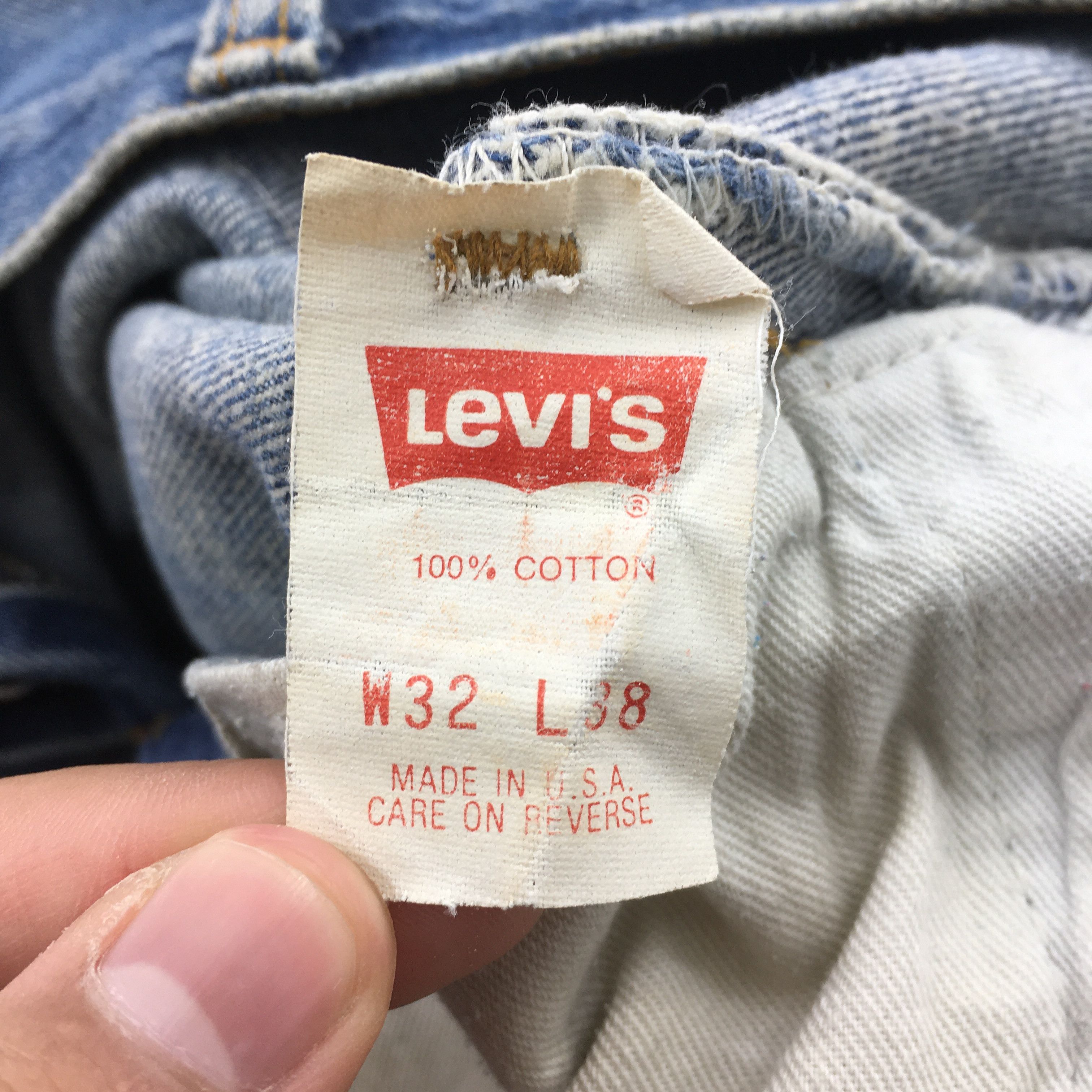 Levi's Size 29x33 Vintage 80s Levi's 501 Faded Blue Jeans S930 Size US 29 - 13 Thumbnail