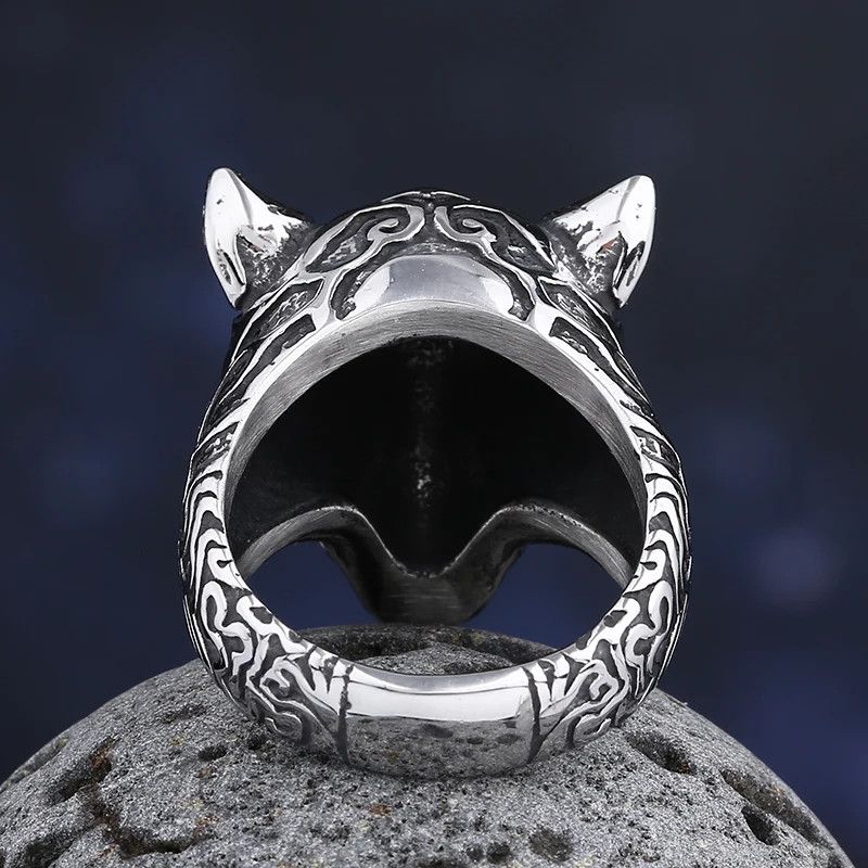 Japanese Brand × Jewelry × Vintage Tiger Head With Pattern Ring Size ONE SIZE - 4 Thumbnail