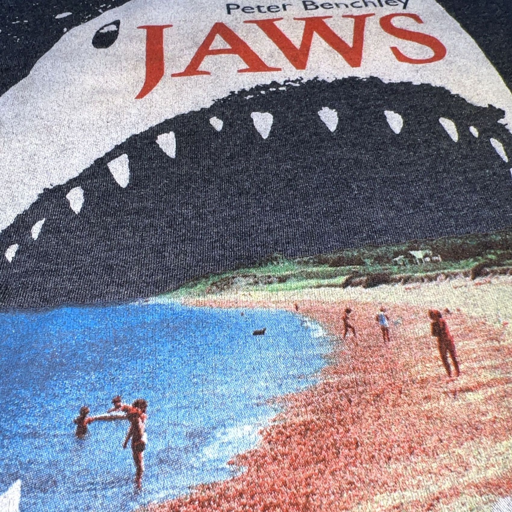 Greats VINTAGE Peter Benchley Jaws Great White Bite Shirt M Gray Out Of Print Logo Graphic Print Shirt Men Short Sleeve Crew Neck Size US M / EU 48-50 / 2 - 3 Thumbnail