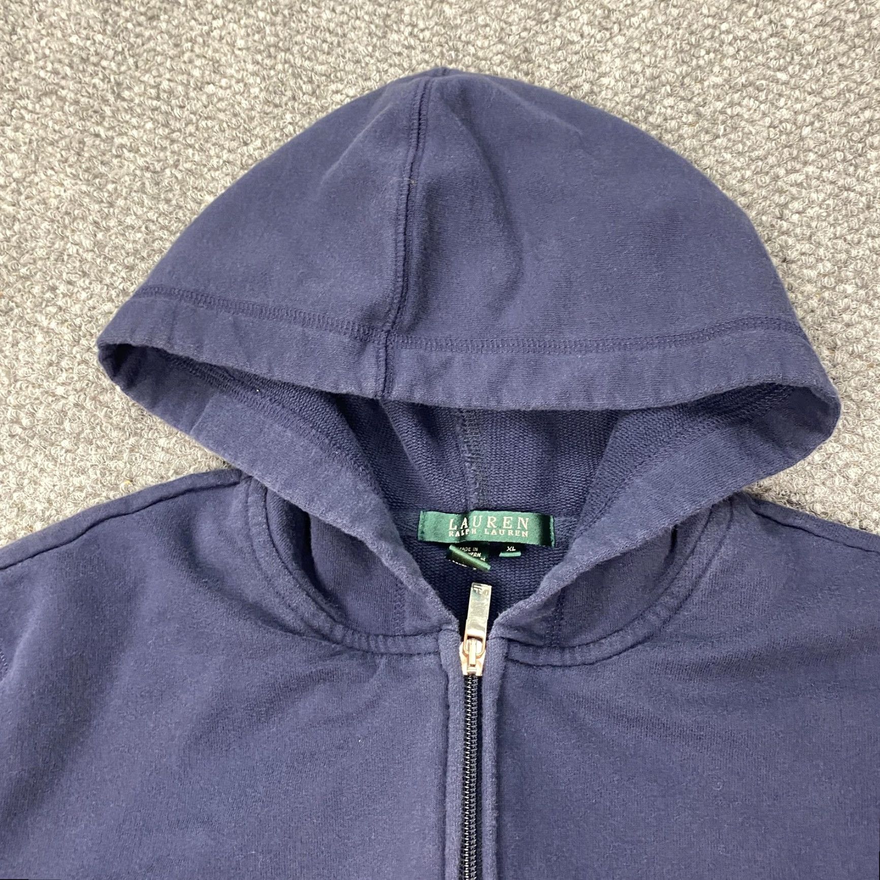 Ralph Lauren Lauren Ralph Lauren Hoodie Women XL Navy Full Zip Hooded Sweatshirt Womens Size XL / US 12-14 / IT 48-50 - 3 Thumbnail