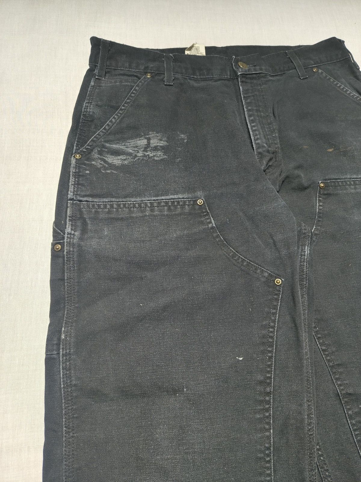 Carhartt DISTRESSED VINTAGE BLACK CARHARTT DOUBLE KNEE DENIM 🪚(016) Size US 34 / EU 50 - 7 Thumbnail