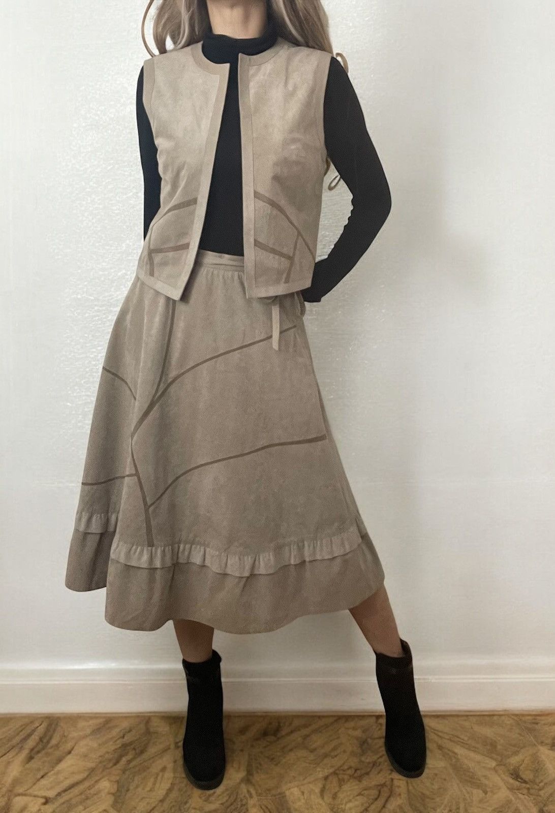 Other jerôme création paris 60s-70s vintage nubuck vest & skirt Size 26" / US 2 / IT 38 - 5 Thumbnail