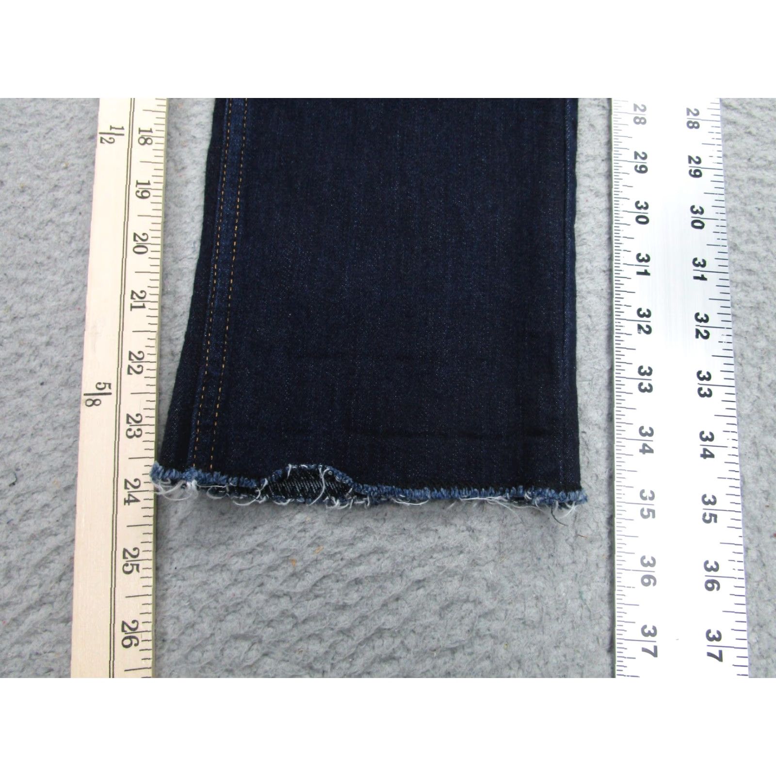 Ksubi Ksubi Jeans Mens 34 Dark Wash Slim Tapered Stretch Denim Button Fly Raw Hem Distressed Logo Mens Size US 34 / EU 50 - 2 Thumbnail