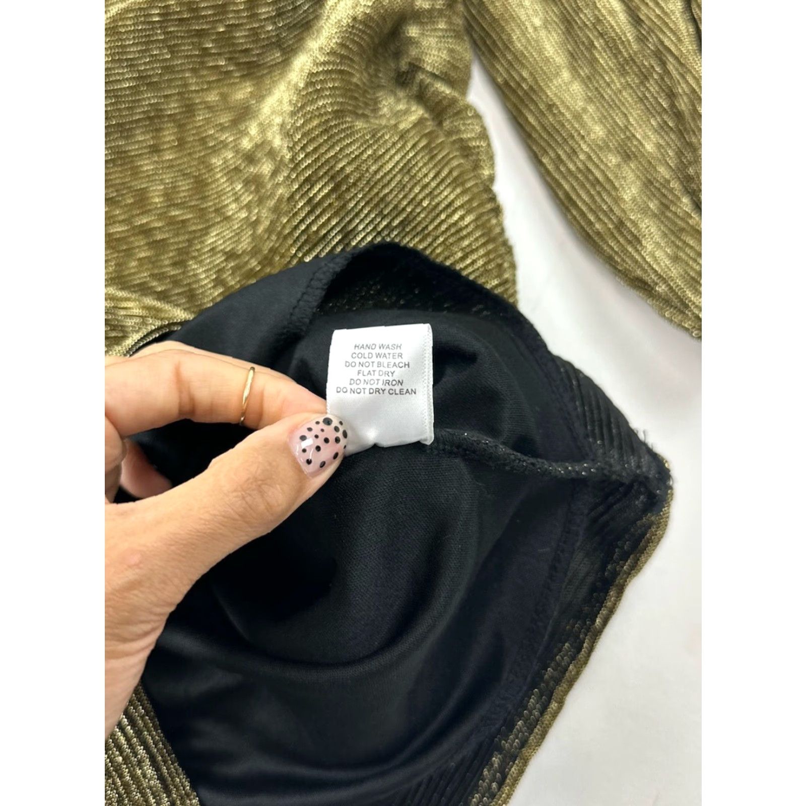 Vintage Fiestar Dress Women’s M Medium Gold Black Bodycon Ruching Size M / US 6-8 / IT 42-44 - 4 Thumbnail