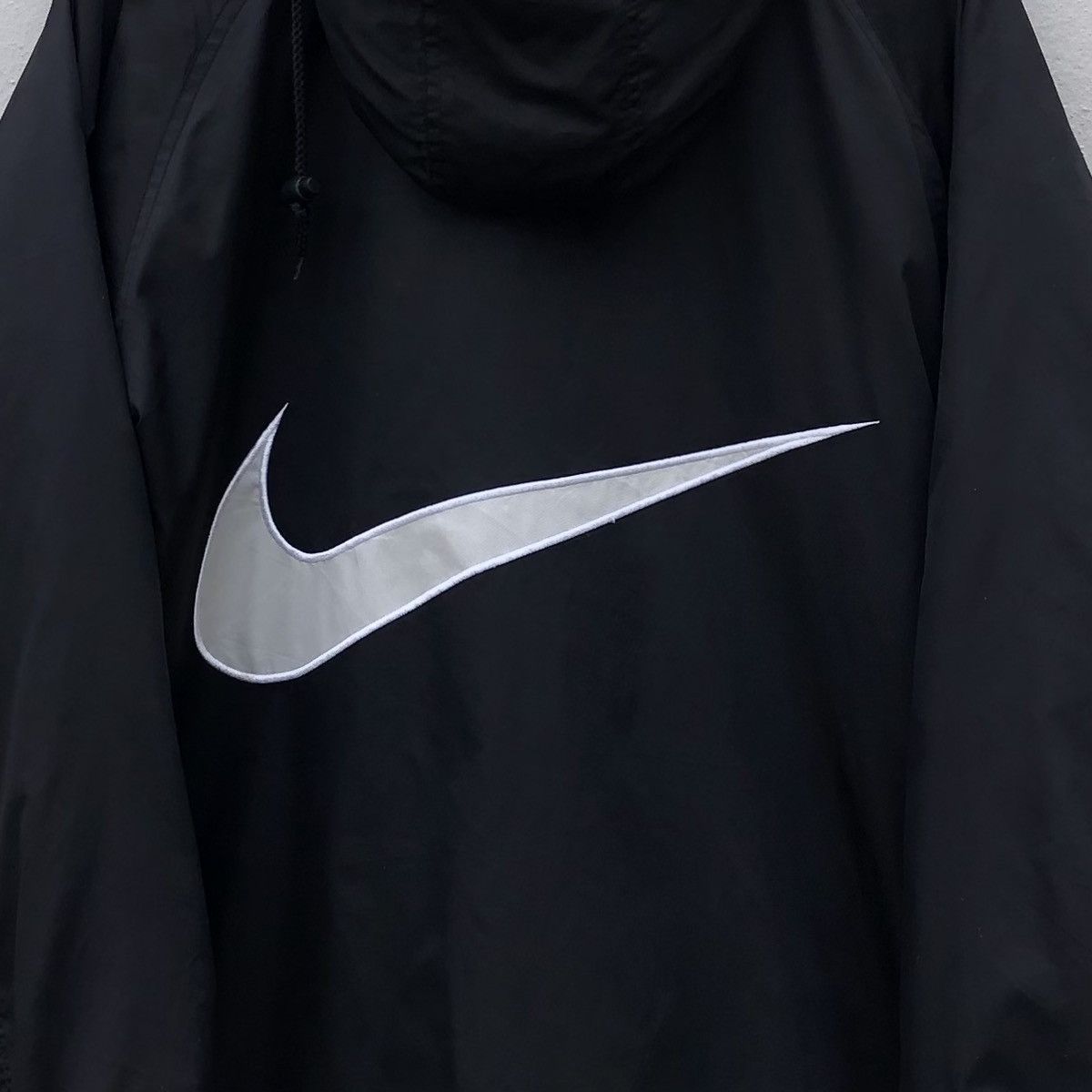 Nike Vintage NIKE NOMO Big Logo Lined Quilted Hoodie Coach Jacket Size US XL / EU 56 / 4 - 4 Thumbnail