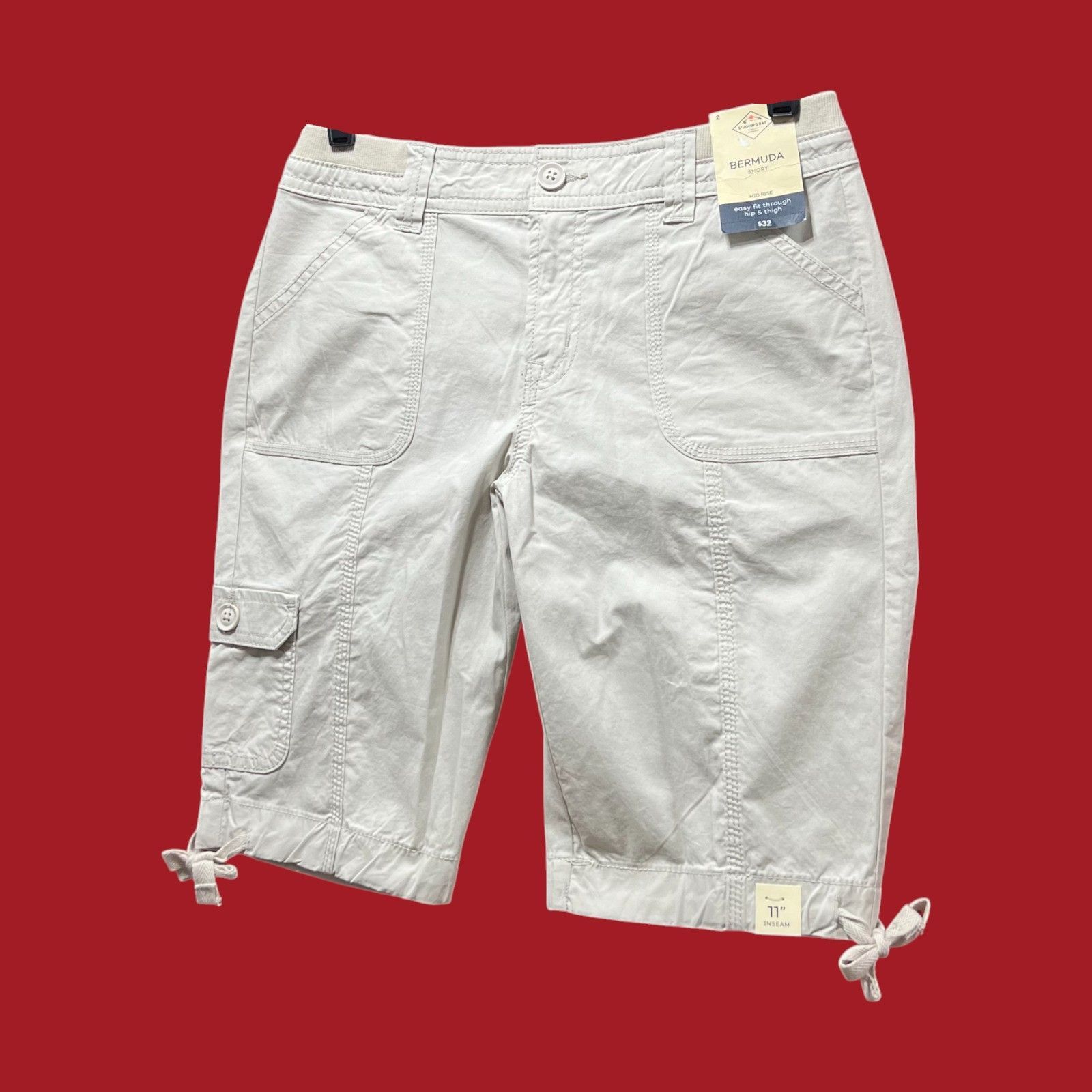 Other St. John's Bay - Women's Mid-Rise Cargo Bermuda Short - Beig Size 26" / US 2 / IT 38 - 17 Thumbnail