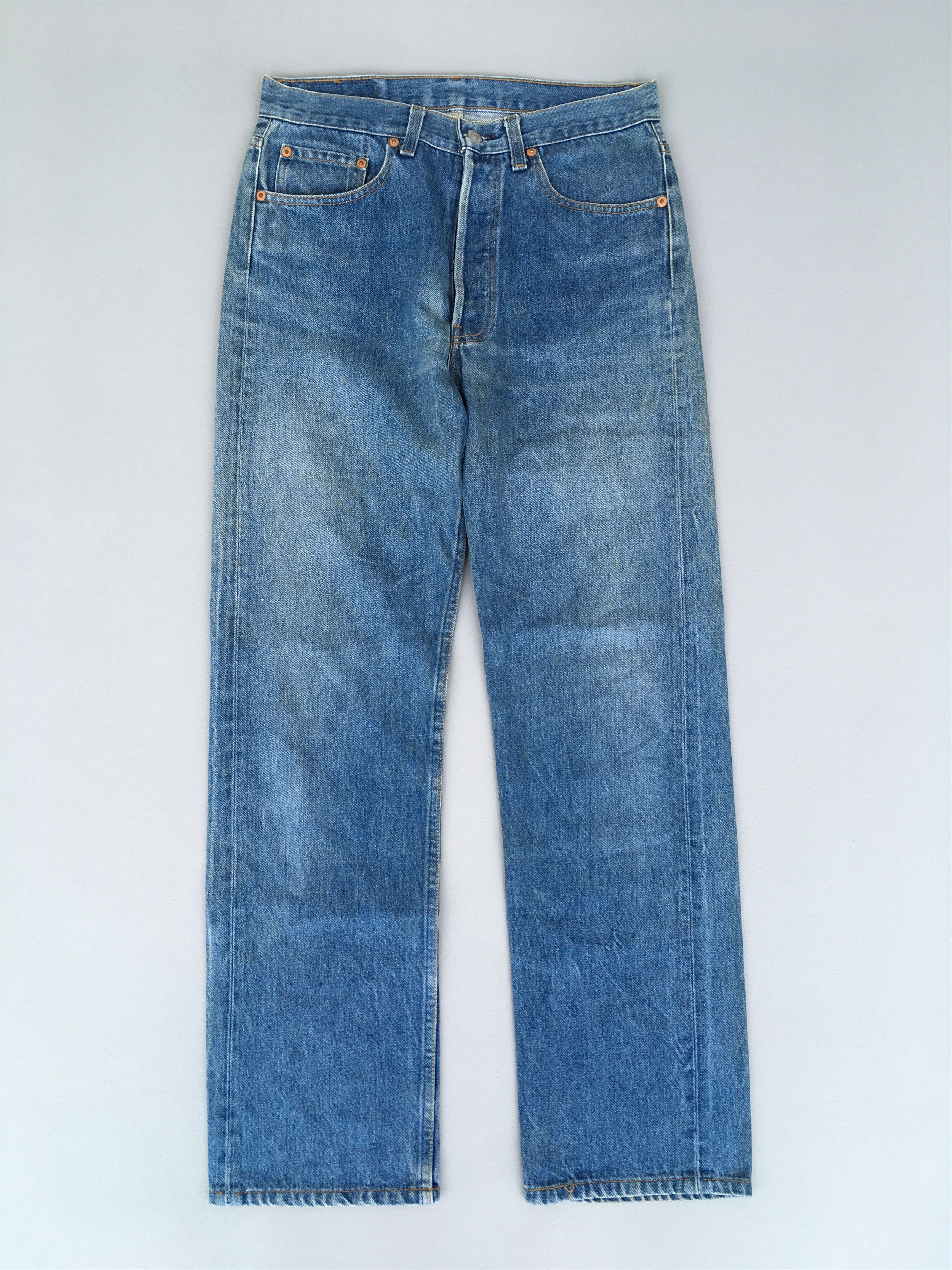 image of Size 28X30 Vintage 90's Levis 501 Light Wash Blue Jeans, Men's