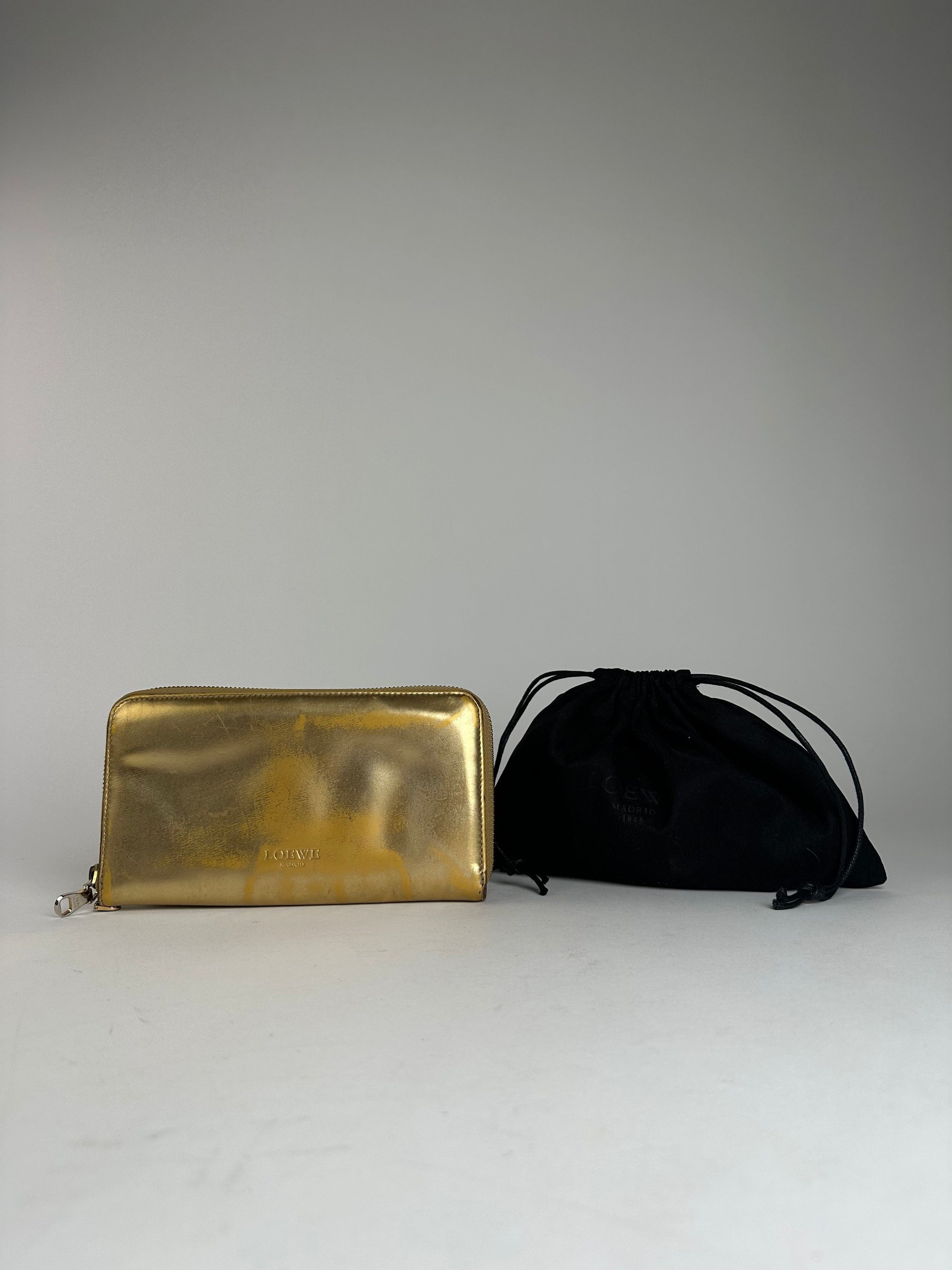 Loewe Vintage Madrid Leather Zippy Wallet Gold Size ONE SIZE - 1 Thumbnail