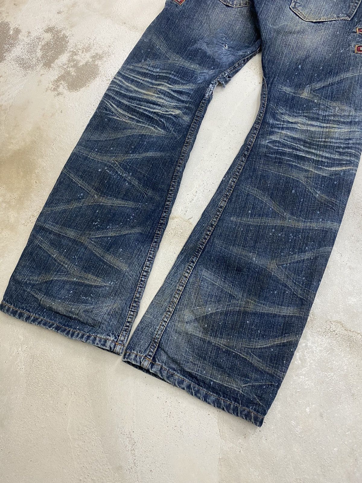 GOSTAR DE FUGA × Japanese Brand Vintage Rattle Rap Unique Faded Wash Zipper Accents Ripped Size US 33 - 15 Thumbnail