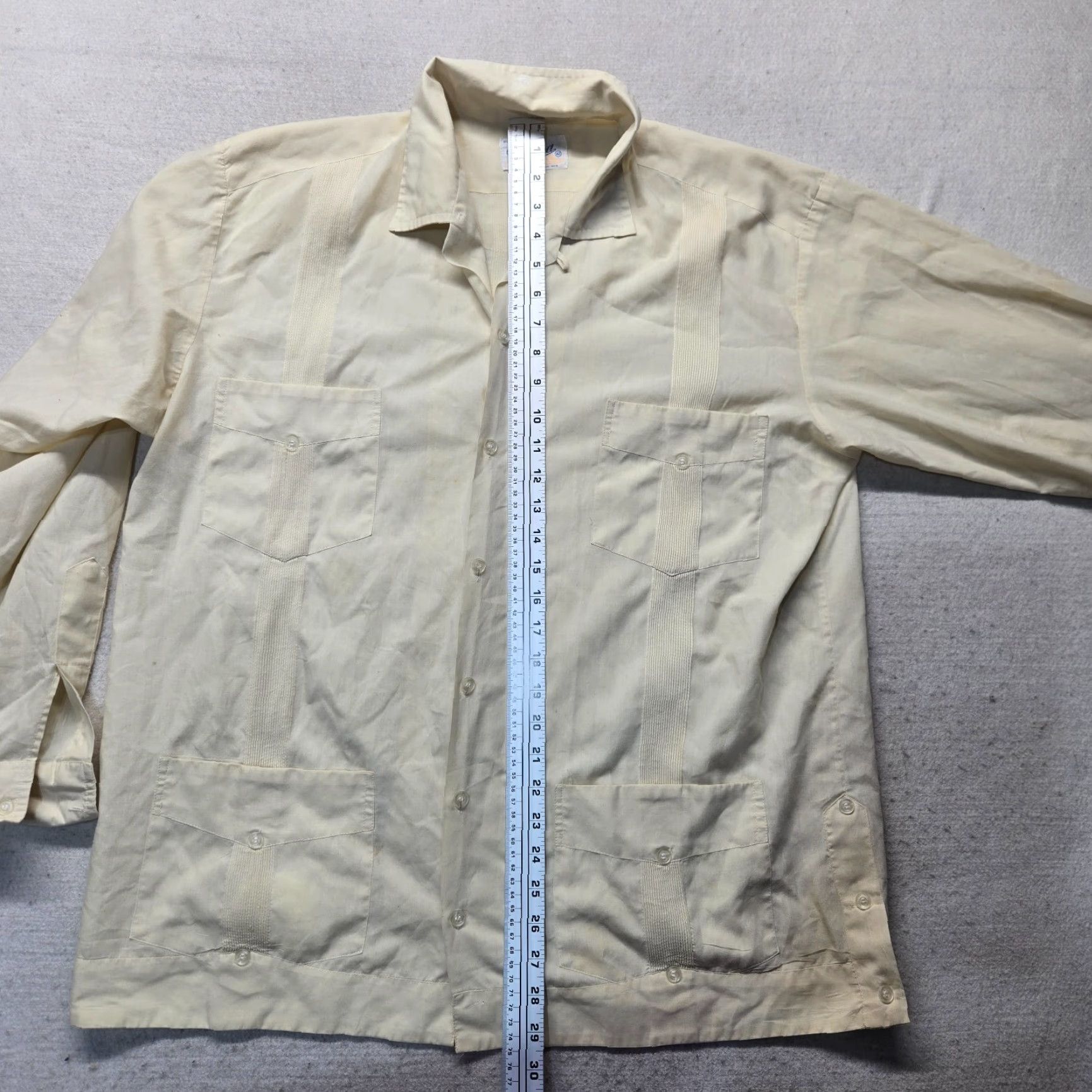 Vintage VINTAGE Cubana Shirt Mens Adult 42 Beige Tan Long Sleeve Button-Up Size US XL / EU 56 / 4 - 6 Thumbnail