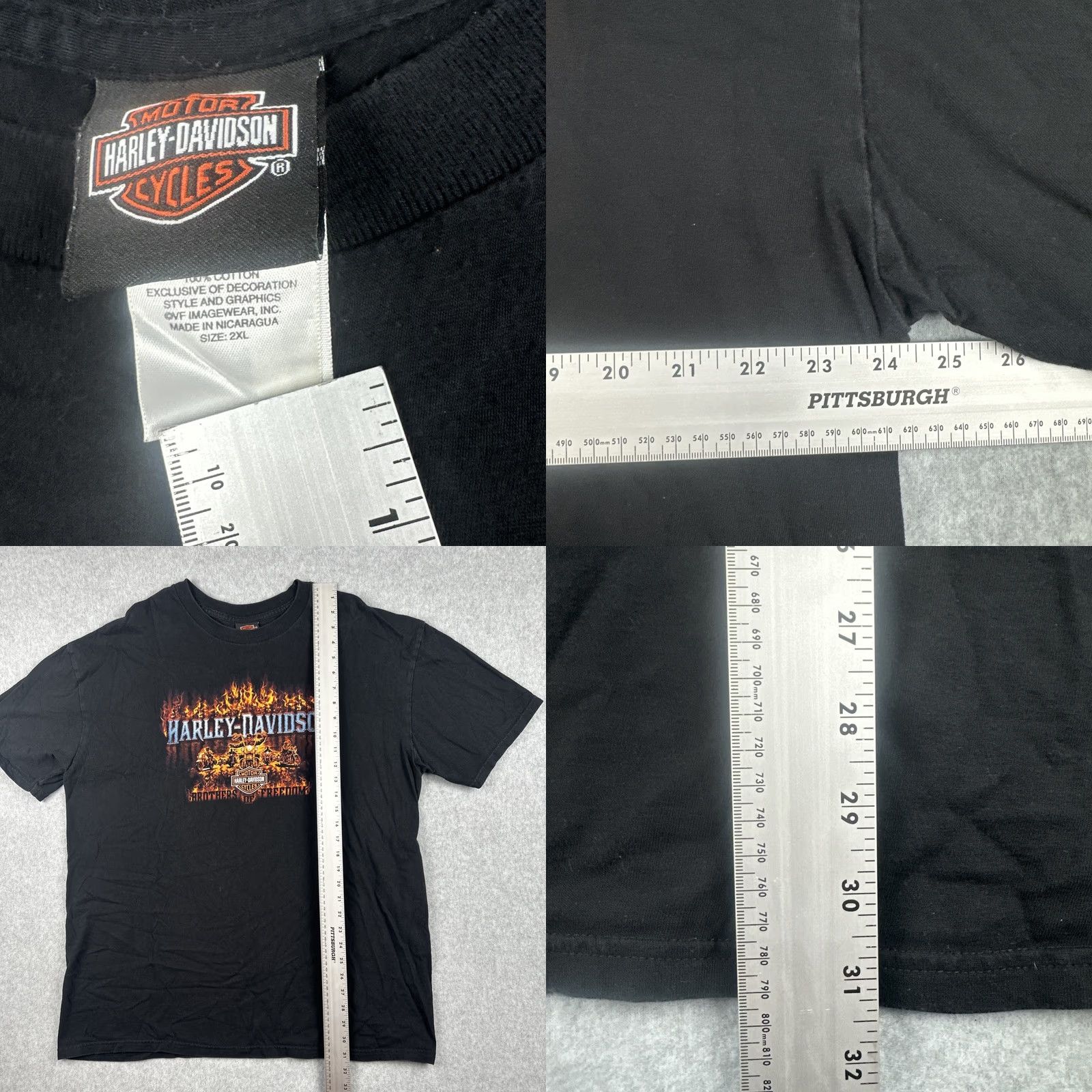 Harley Davidson VINTAGE Harley-Davidson Motorcycle Mens T-Shirt 2XL Black Crew Neck Short Sleeve Graphic Print Size US XXL / EU 58 / 5 - 8 Thumbnail