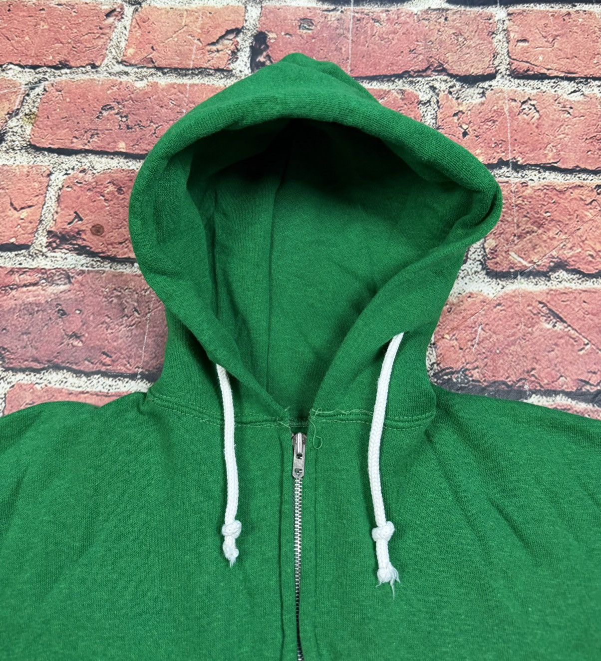 Other Vintage Blank Green Zip Up Hoodie Cropped Boxy 70s 80s Size US M / EU 48-50 / 2 - 6 Thumbnail