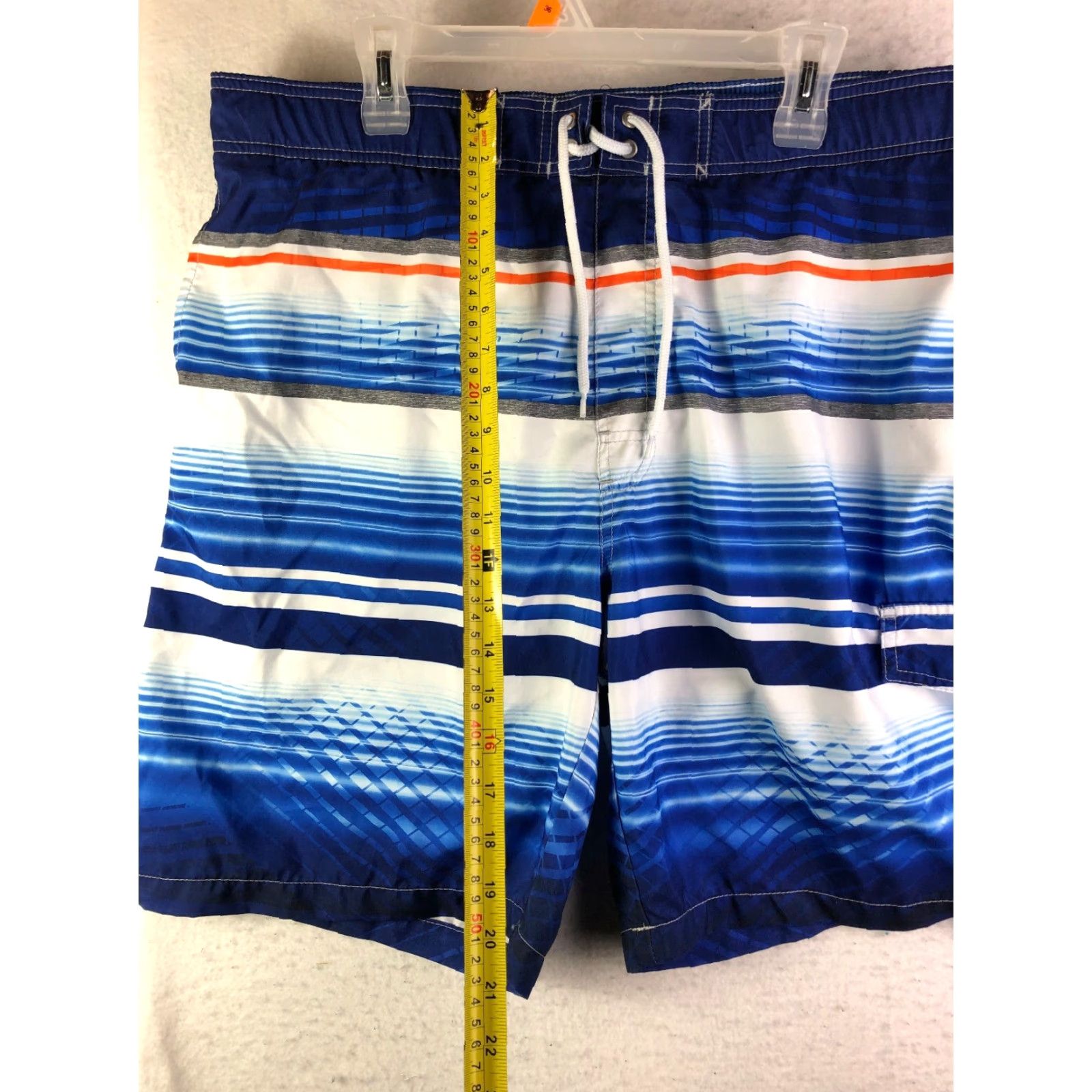 Vintage Sonoma XL Blue Striped Swim Trunk Shorts with Cargo Pocket Mens Bottom Size US 36 / EU 52 - 4 Thumbnail