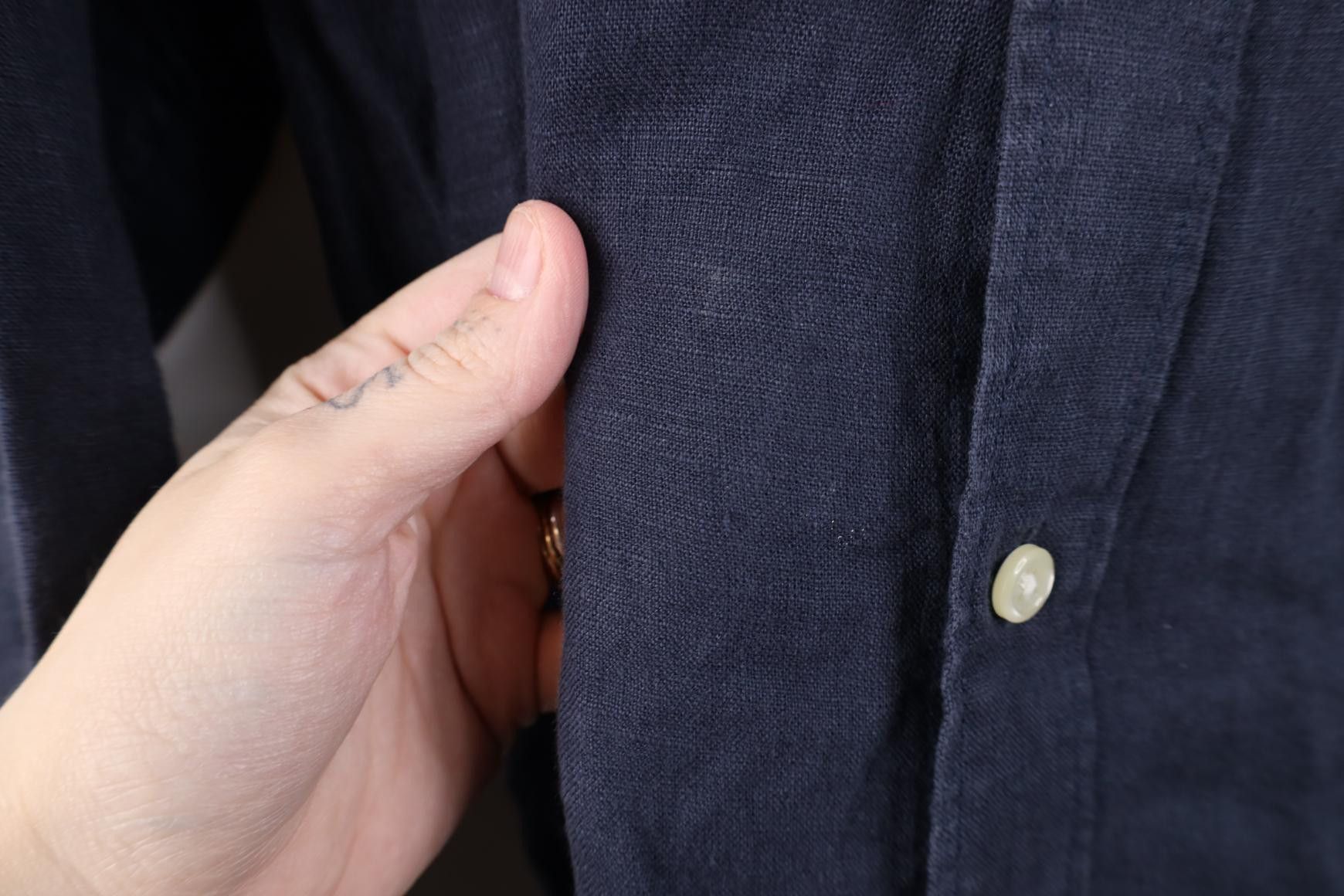 J.Crew J Crew Faded Linen Knit Collared Button Down Shirt Navy Blue Size US M / EU 48-50 / 2 - 4 Thumbnail