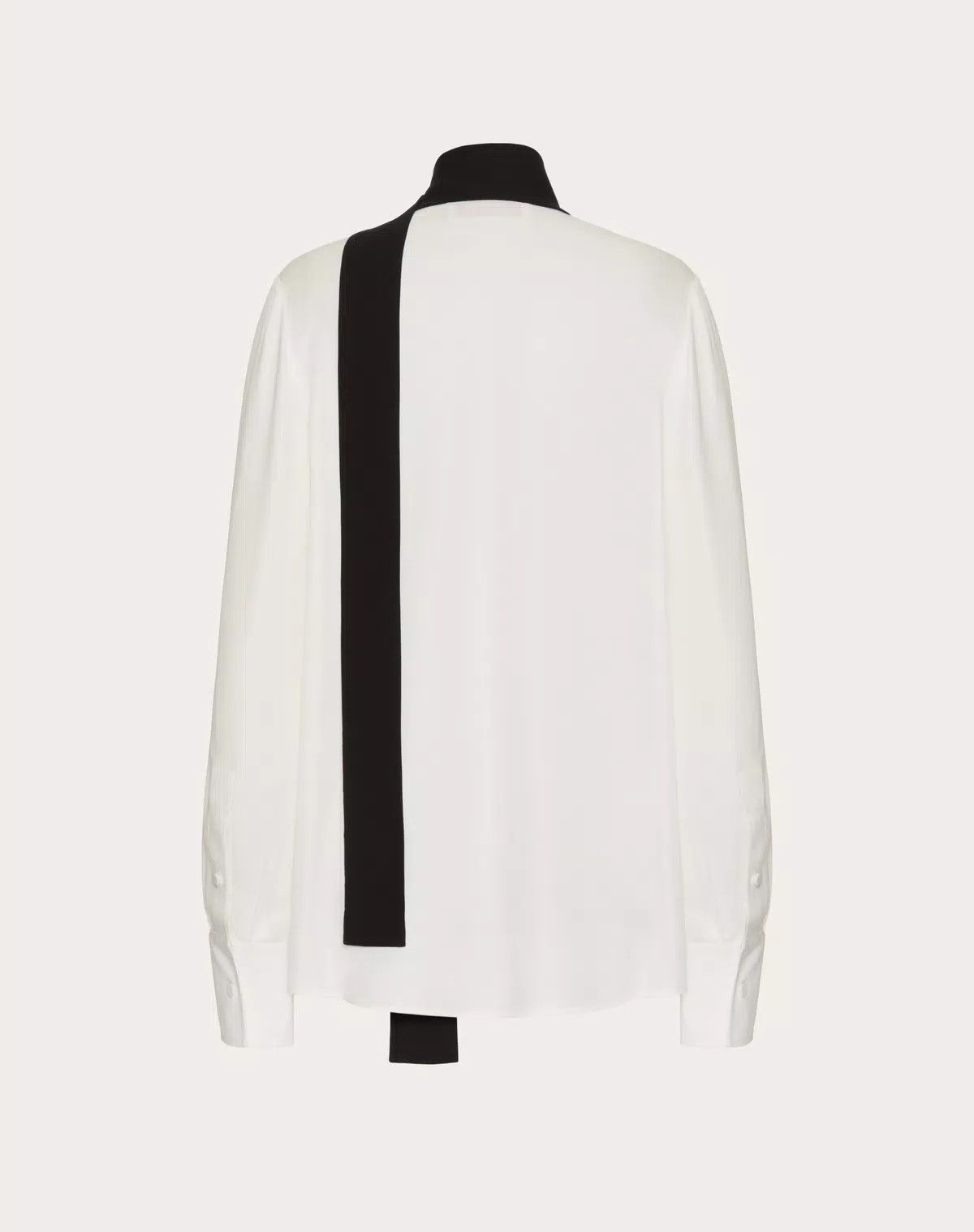 Valentino o1s1wg110625 Georgette Blouse in White Size S / US 4 / IT 40 - 2 Thumbnail
