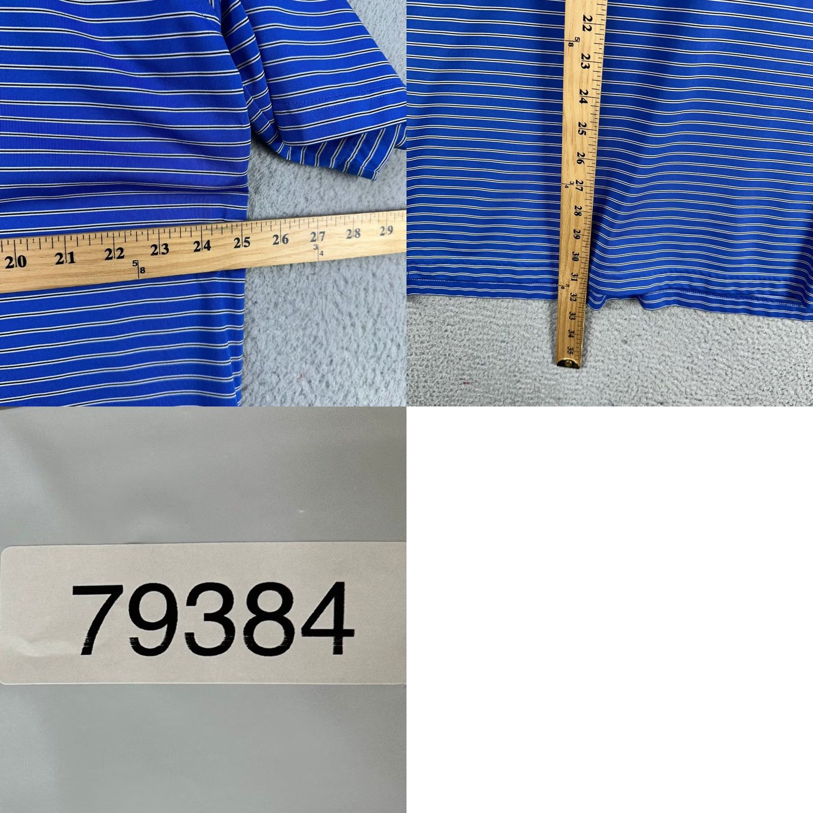 Vintage Donald Ross Polo Shirt Golf Mens XL Blue Pinstripes Rugby Short Sleeve Casual - Adult Large Size US XL / EU 56 / 4 - 8 Thumbnail