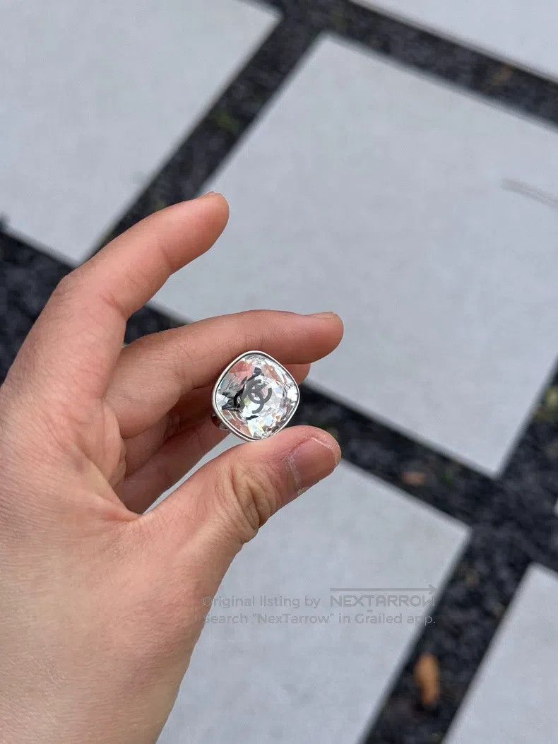 Chanel Chanel Size52 Transparent square diamond crystal logo ring Size ONE SIZE - 2 Thumbnail
