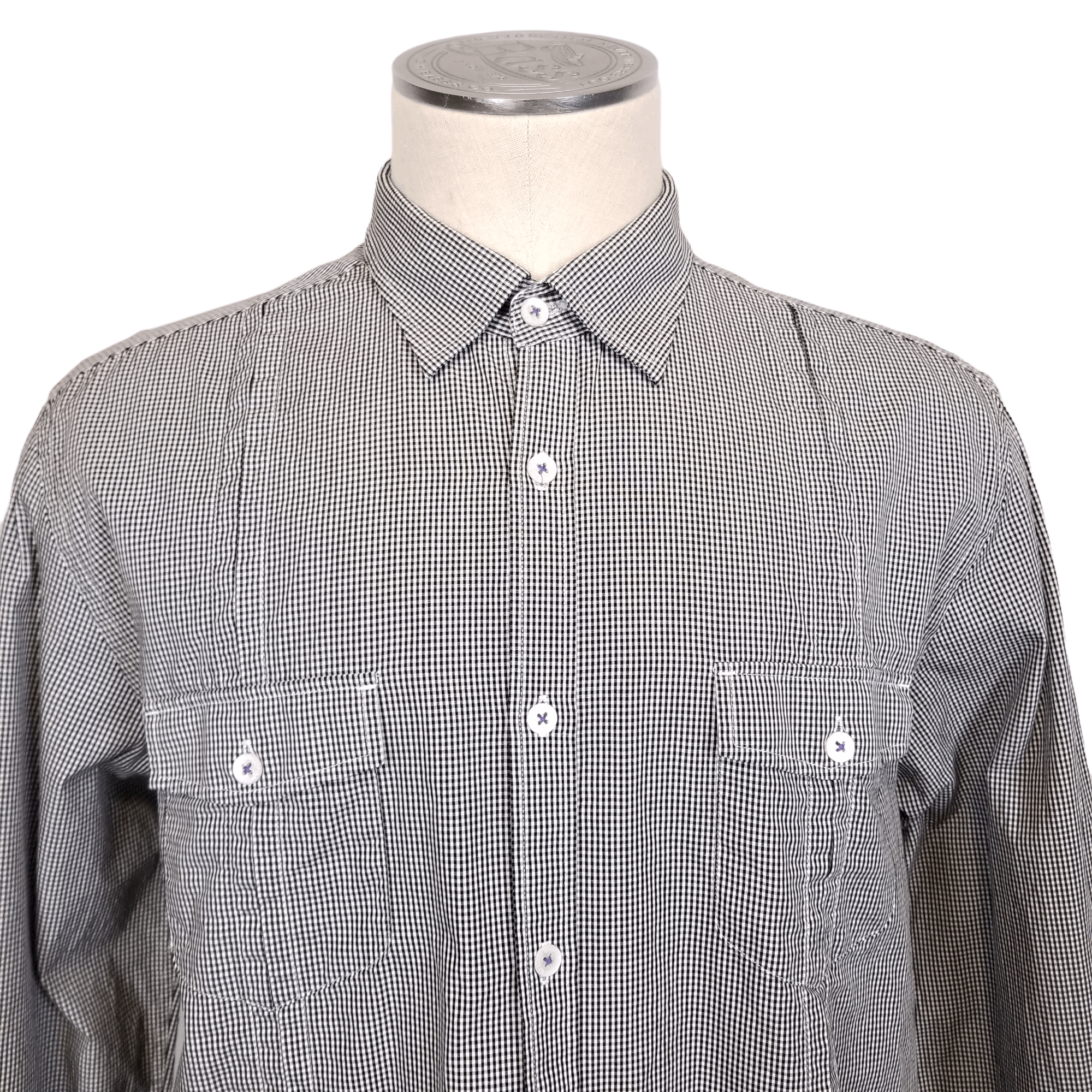 Ted Baker Norping Tapered Fit Collared Shirt in Micro Gingham Size US XXL / EU 58 / 5 - 2 Thumbnail