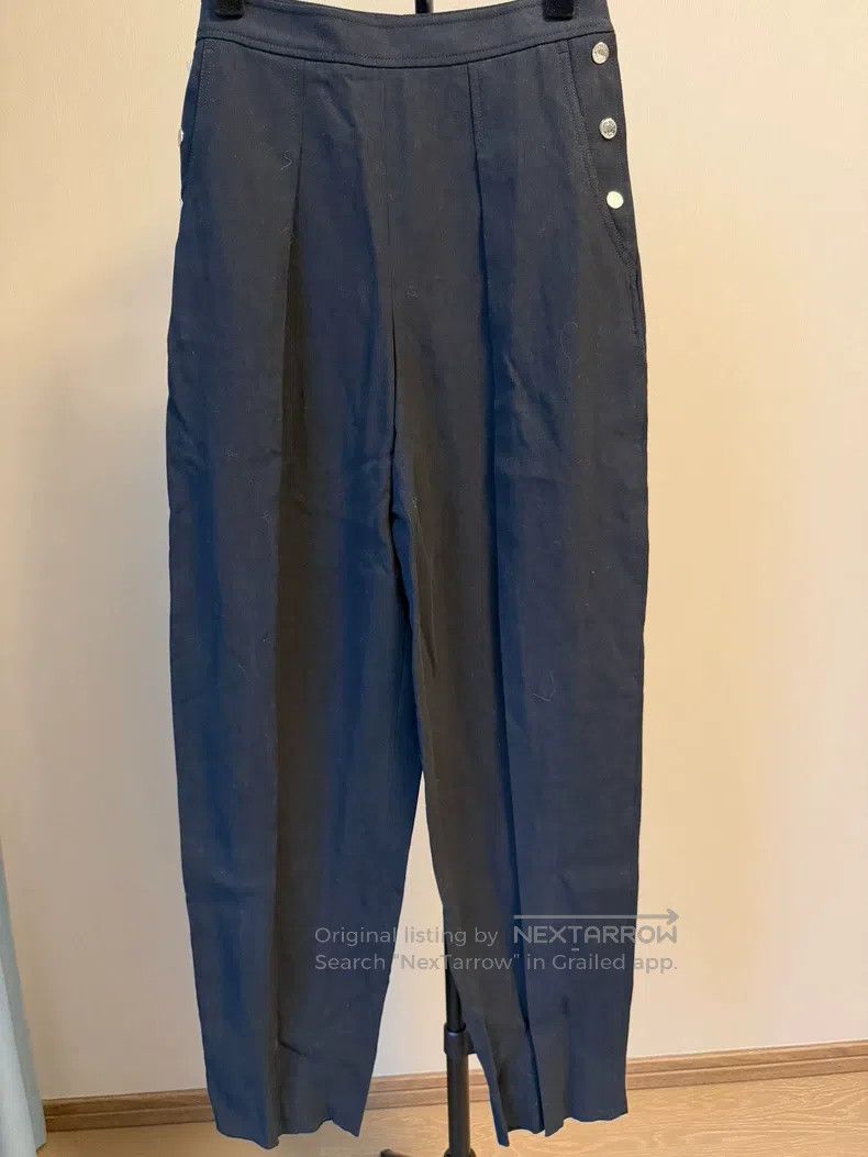 Hermes Hermes Deep blue trousers made of 100% linen fabric Size 24" / US 00 / IT 34 - 1 Thumbnail