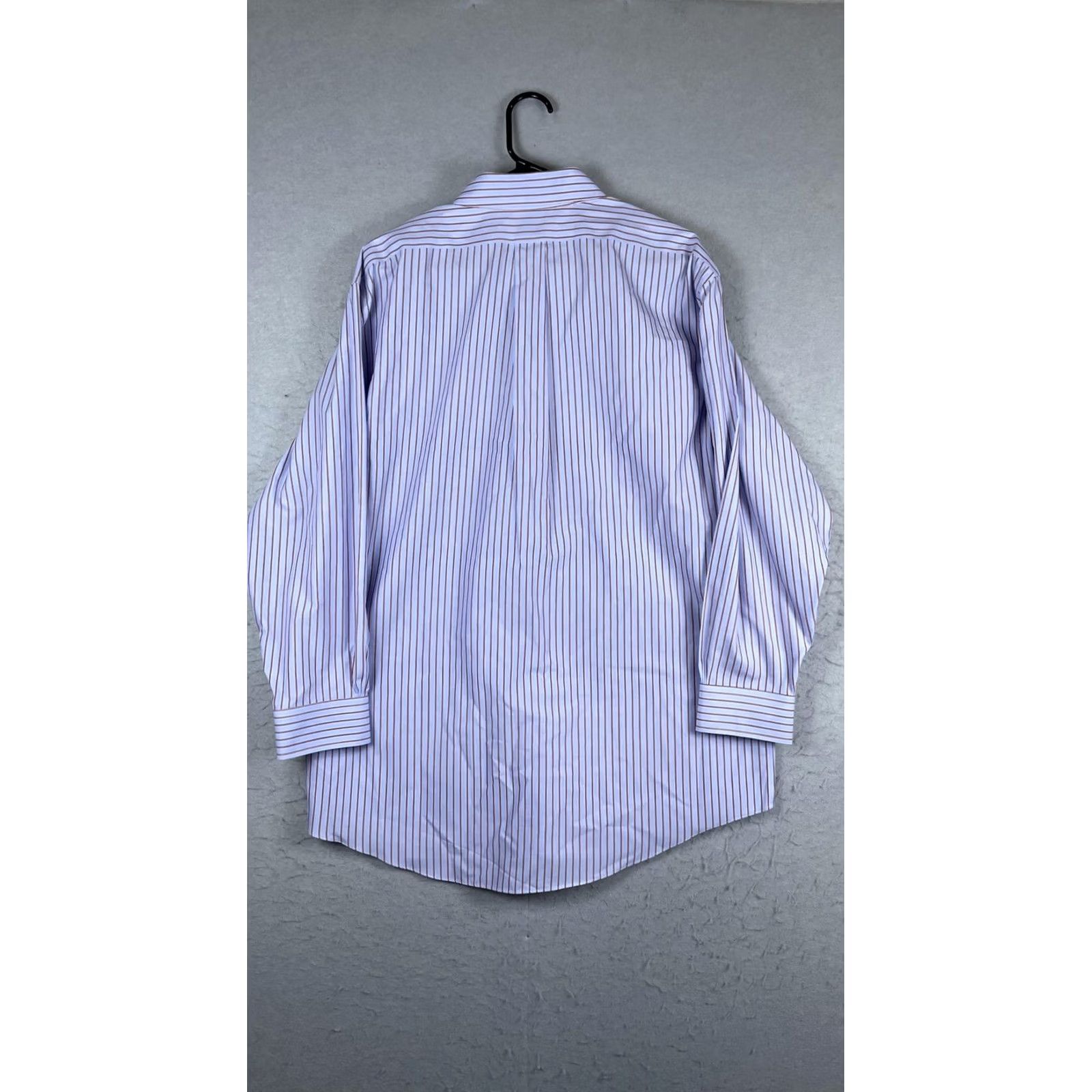 Brooks Brothers Brooks Brothers Dress Shirt Mens 16.5 32/33 Blue Stripe Madison Non Iron Cotton Size 46R - 5 Thumbnail