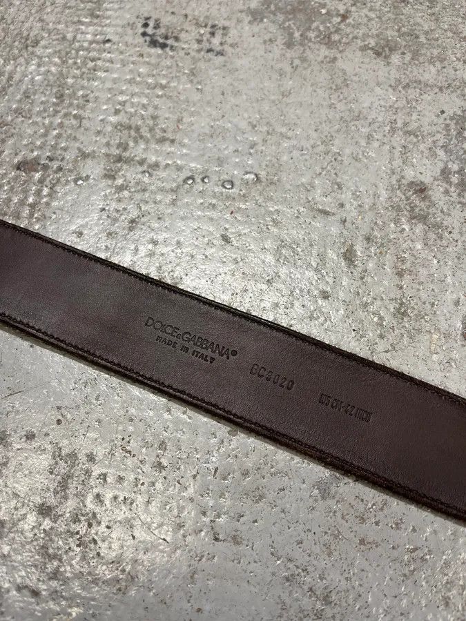 Dolce & Gabbana 2000s Dolce & Gabbana Golden Milano Buckle Brown Leather Belt Size ONE SIZE - 9 Thumbnail