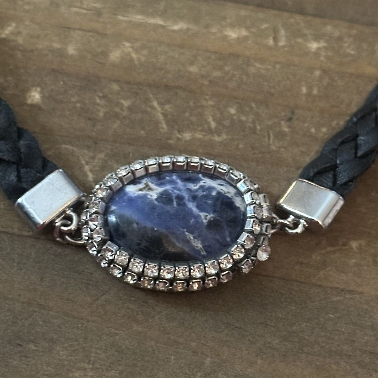 White House Black Market WHBM blue lapis rhinestone accent braided collar choker Size ONE SIZE - 3 Thumbnail