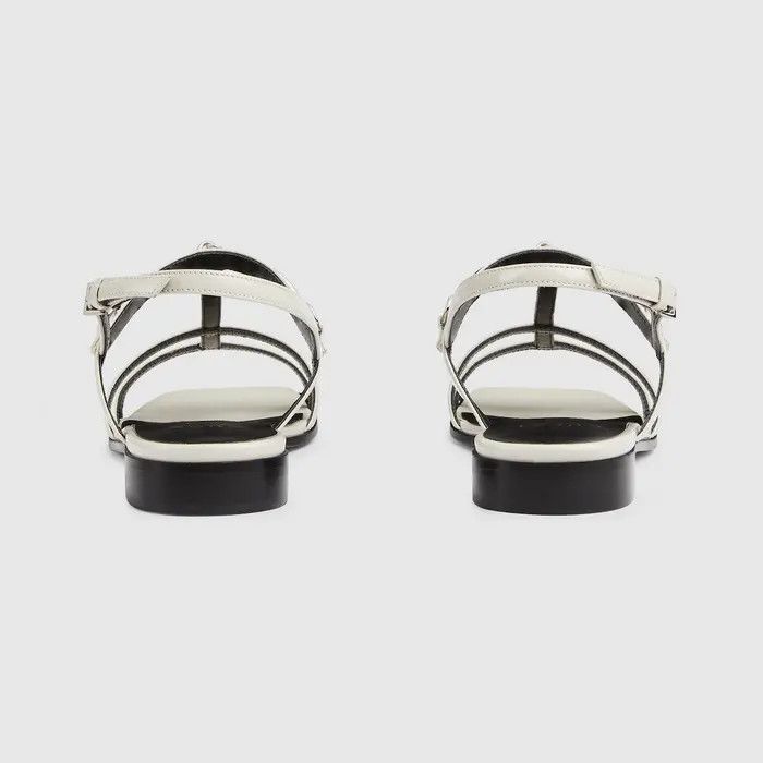 Gucci o1s1wg110225 Slim Horsebit Flat Sandals in White Size US 7.5 / IT 37.5 - 4 Thumbnail