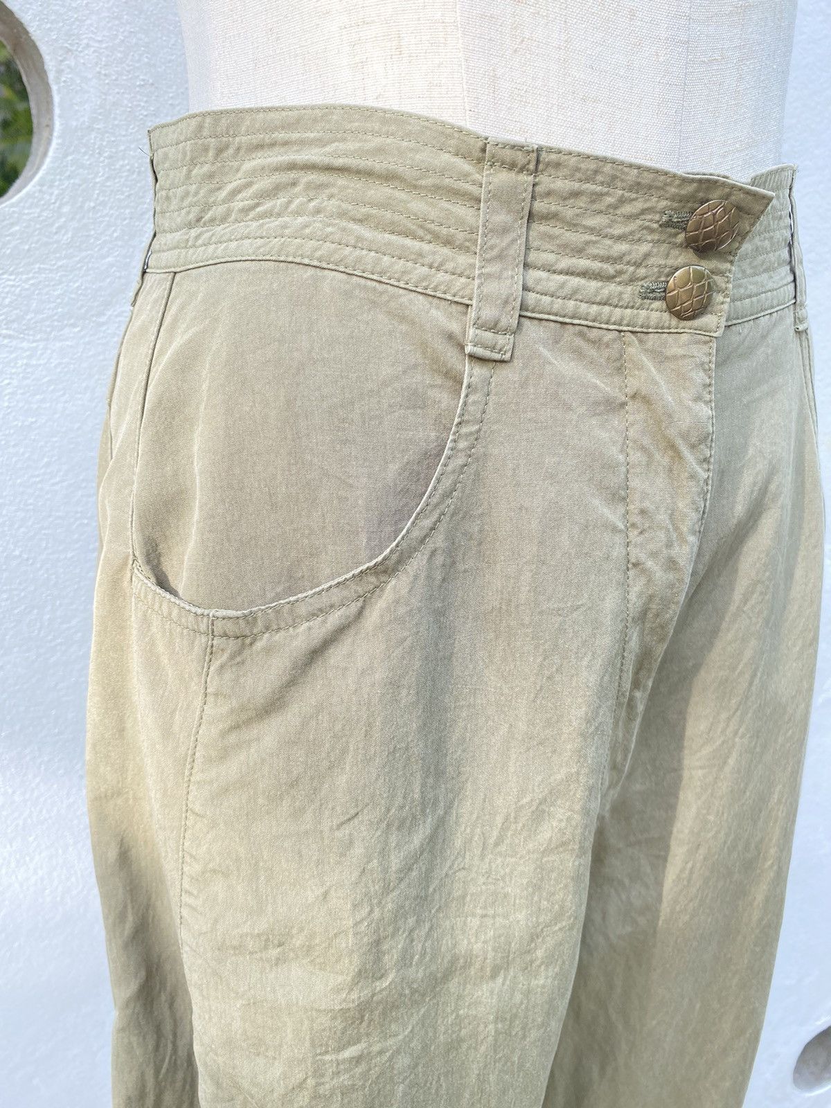 Versace Gianni Versace vintage mid-length green casual pants Size 27" / US 4 / IT 40 - 6 Thumbnail