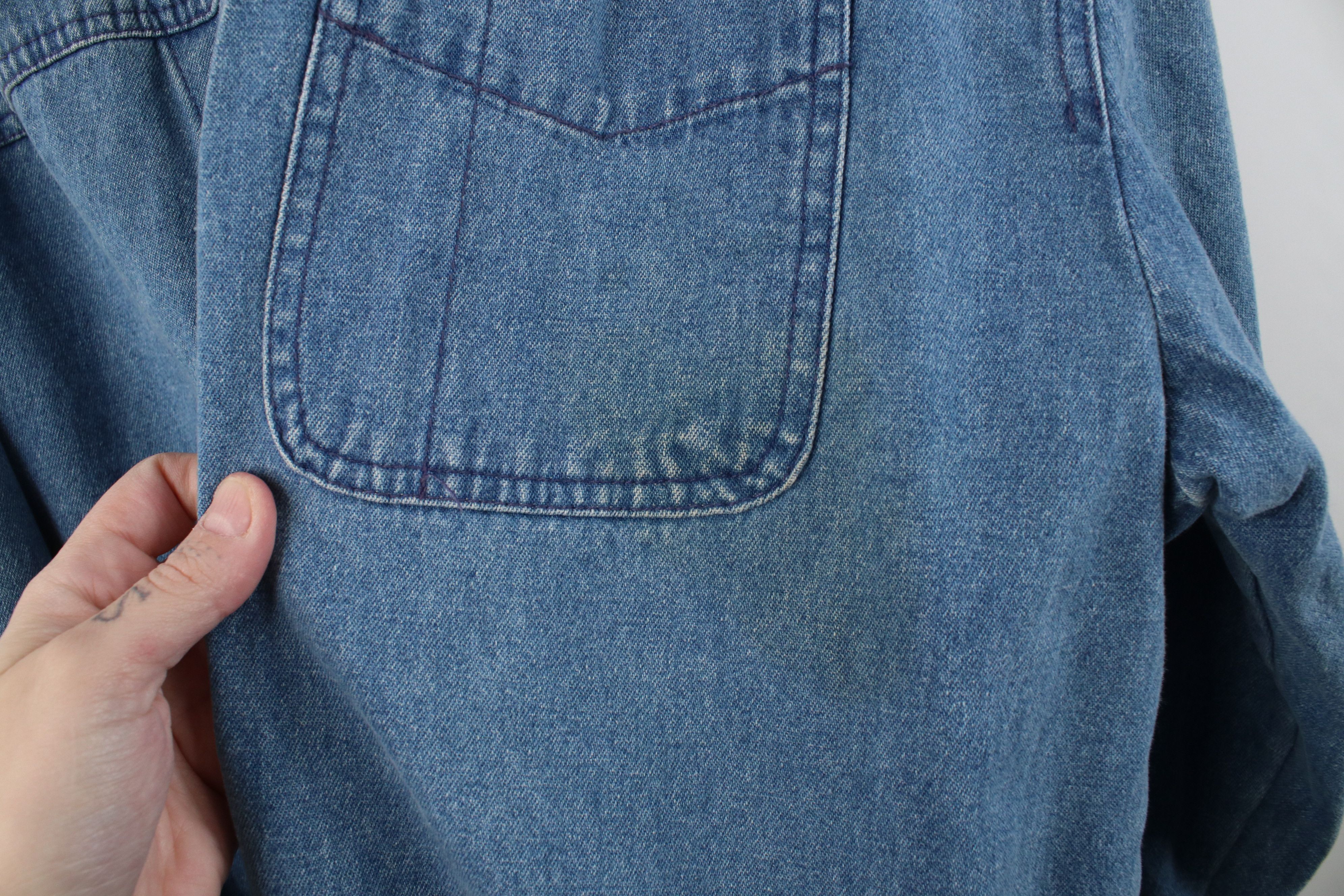 Vintage Vintage 90s Streetwear Distressed Denim Jean Chore Jacket Size M / US 6-8 / IT 42-44 - 7 Thumbnail