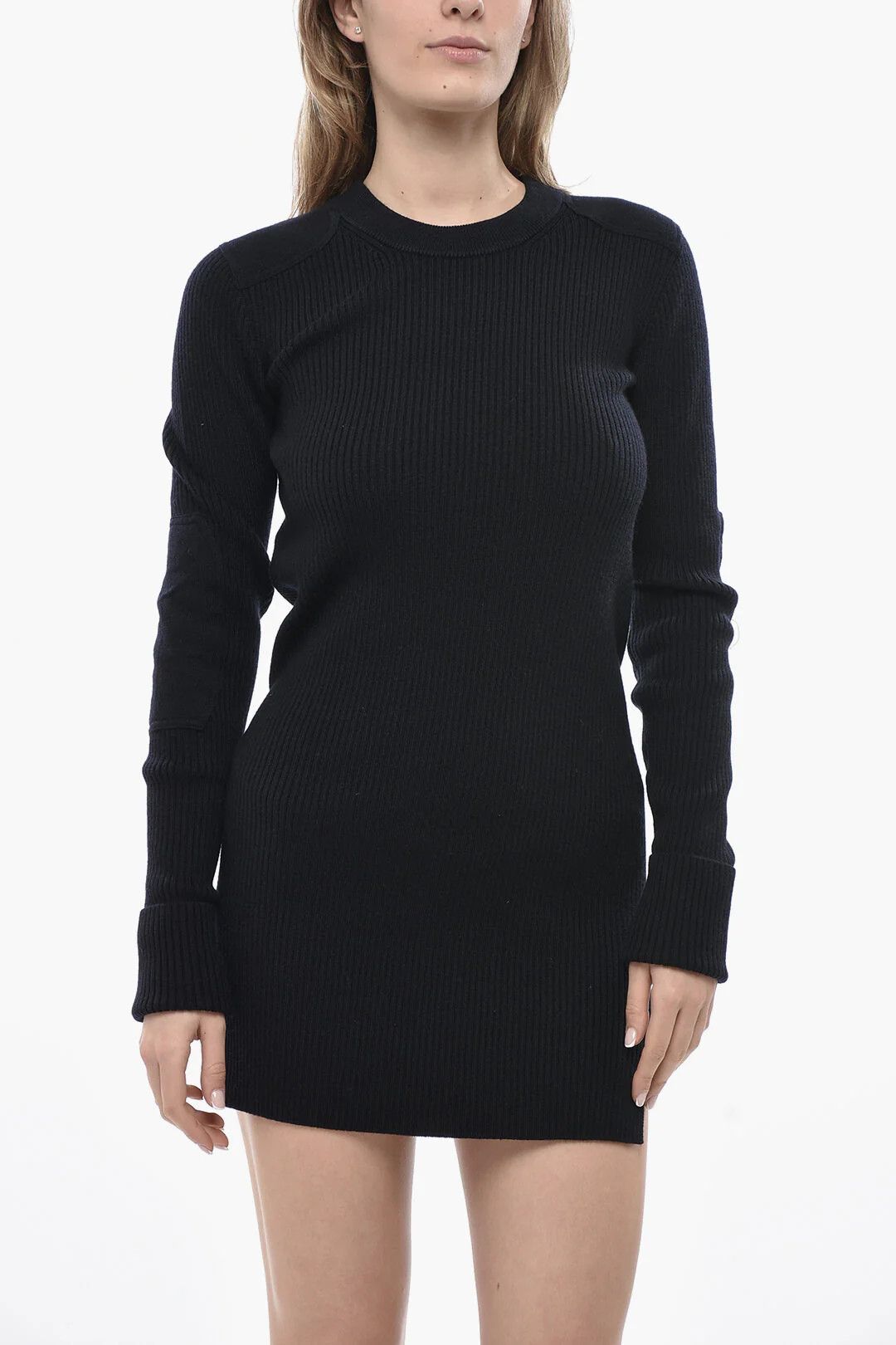 Isabel Marant og1mm0326 Ribbed-Knit Mini Dress in Blue Size M / US 6-8 / IT 42-44 - 4 Thumbnail