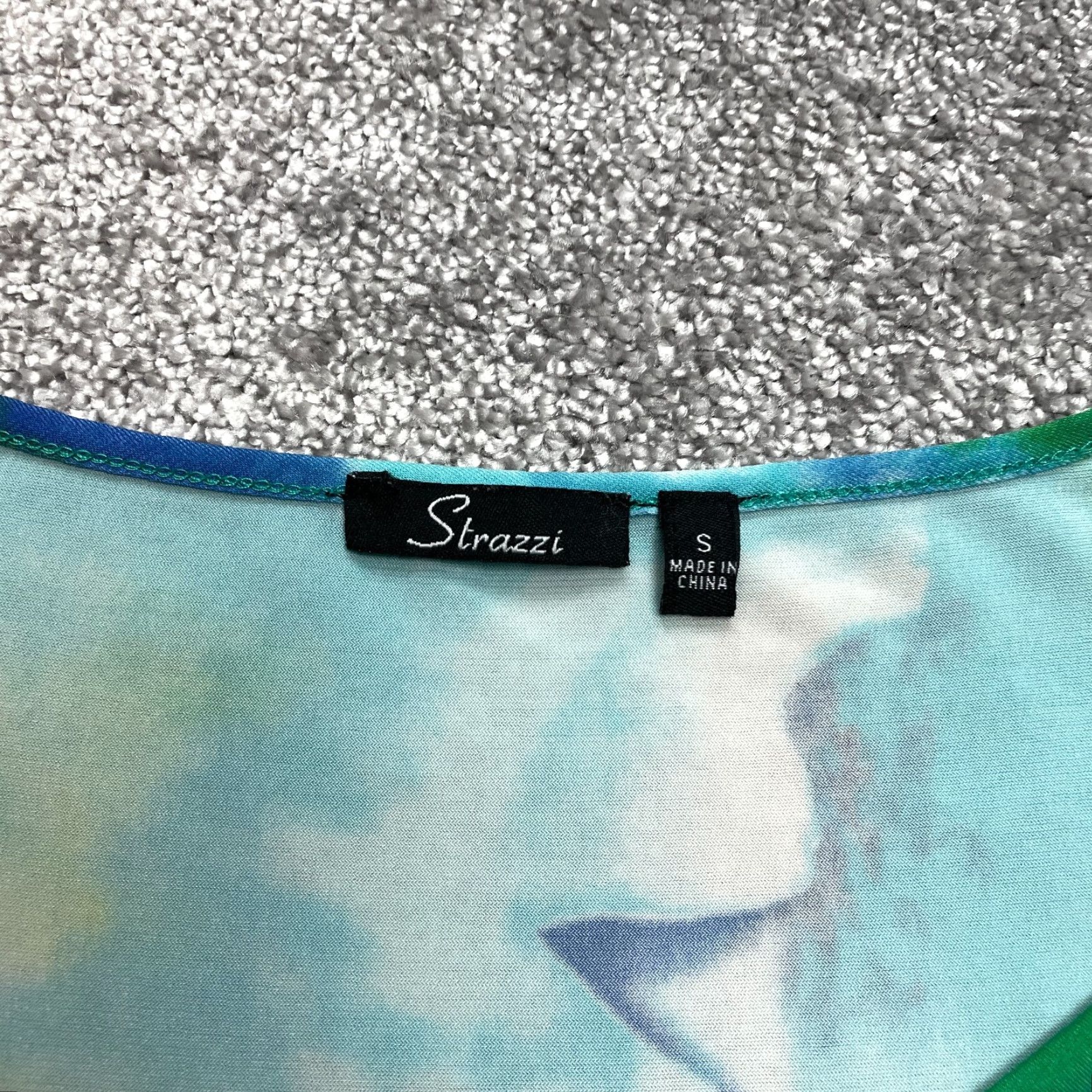 Vintage Strazzi Tank Top Blouse Womens Small Blue Gren Tie Dye Stretch Sleeveless Ladies Size S / US 4 / IT 40 - 2 Thumbnail