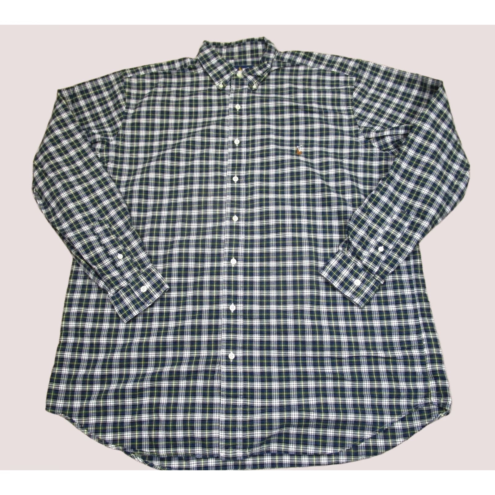 Ralph Lauren Ralph Lauren Shirt Men XLT Blue White Plaid Long Sleeve Button Down Oxford Pony Size US XL / EU 56 / 4 - 1 Thumbnail