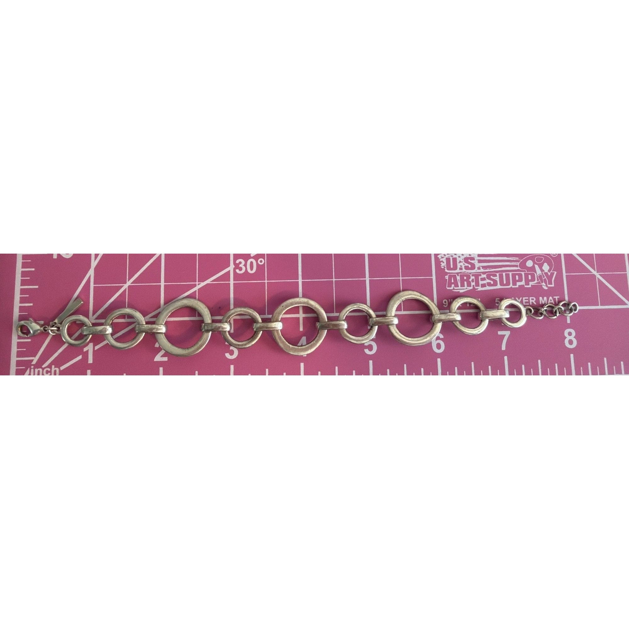 Nine West Nine West Silver Tone Circle Link Chain Bracelet Open Circle Size ONE SIZE - 5 Thumbnail