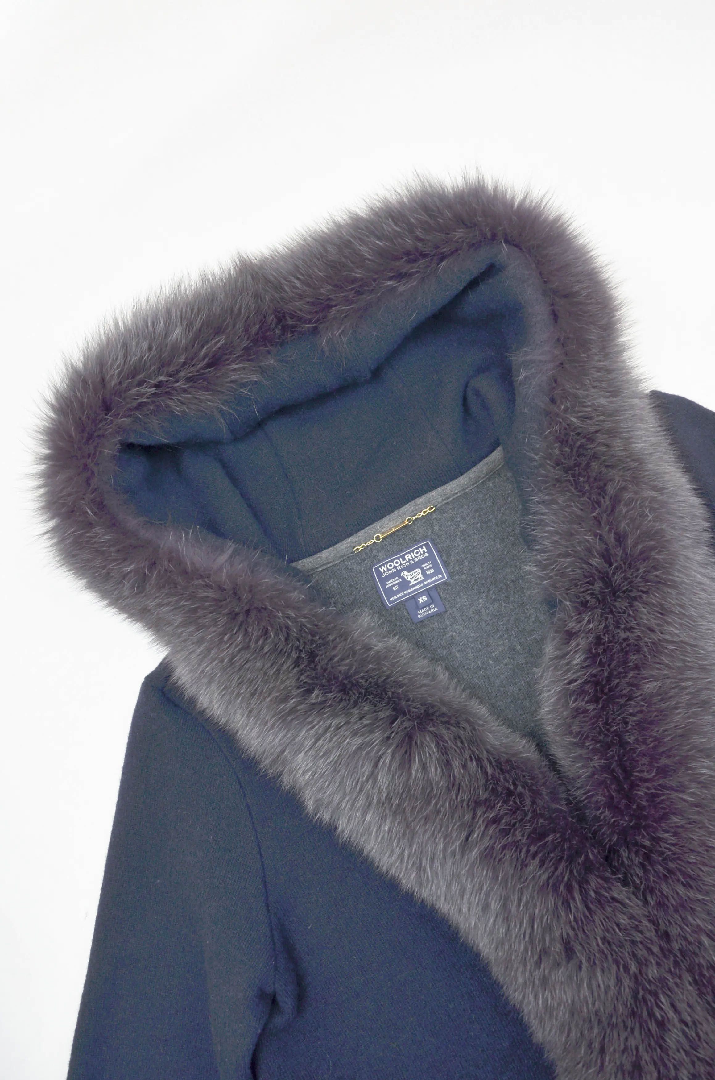 Woolrich Woolen Mills Woolrich Wool Hooded Jacket with Real Fur Trim – Navy XS Size XS / US 0-2 / IT 36-38 - 5 Thumbnail