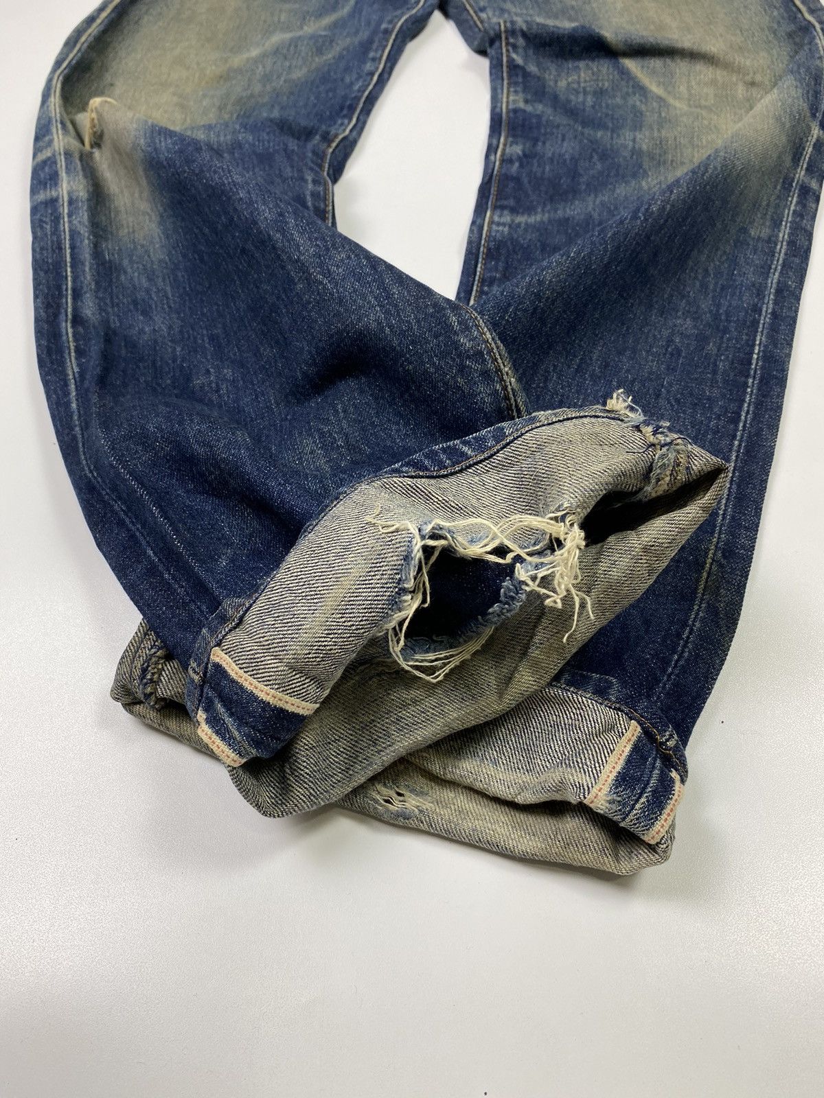 Levi's size 31x36 selvedge 90s levis 502 E stonewash denim jeans Size US 31 - 2 Thumbnail