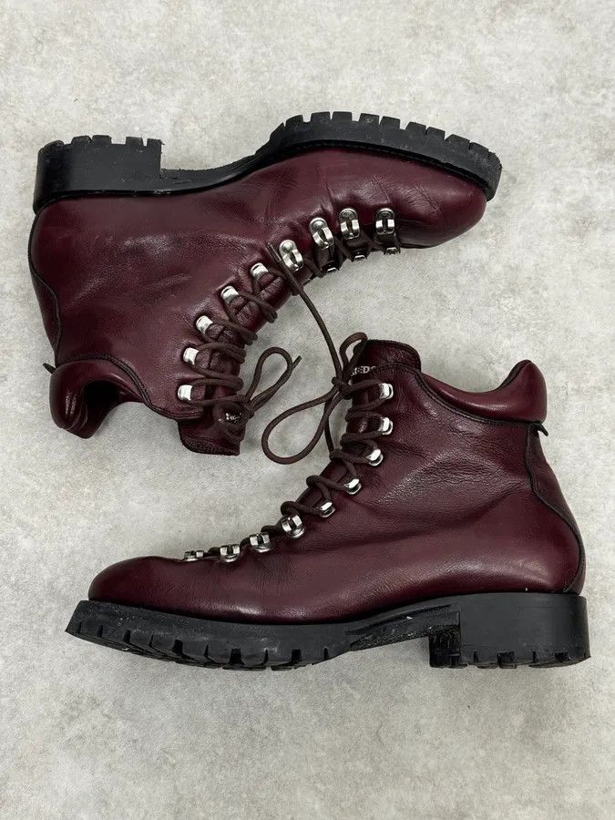 Dsquared2 2000s Dsquared2 Black & Burgundy Red Leather Boots Size US 9 / EU 42 - 2 Thumbnail
