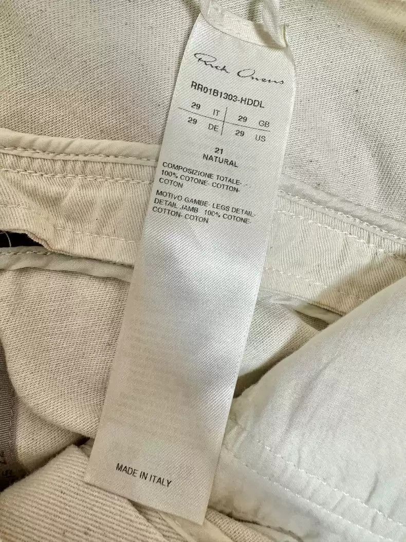 Rick Owens Rick Owens Banana Cut 22SS White-2505 Size US 29 - 3 Thumbnail