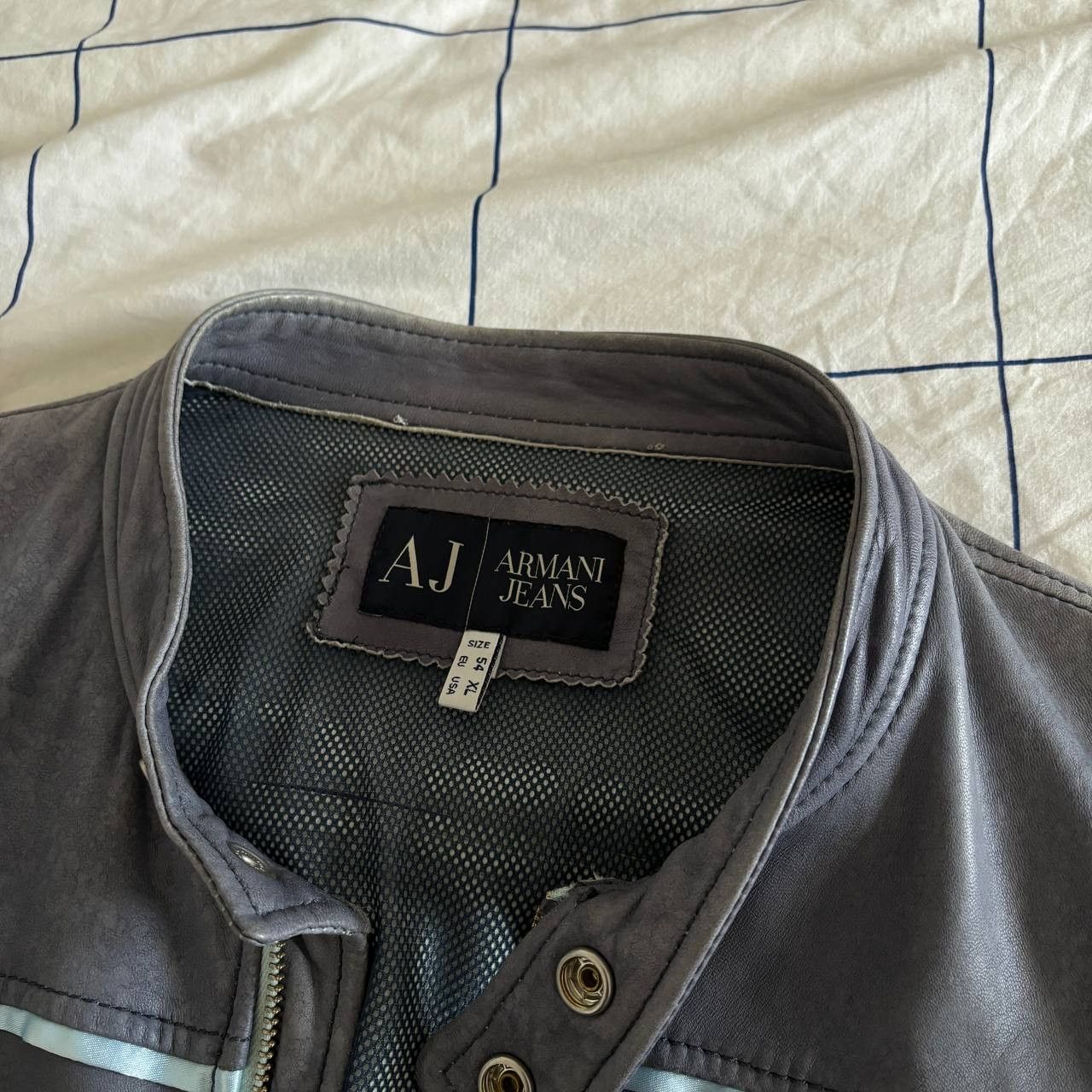 Armani Vintage Armani Leather Biker Jacket Size US XL / EU 56 / 4 - 9 Thumbnail