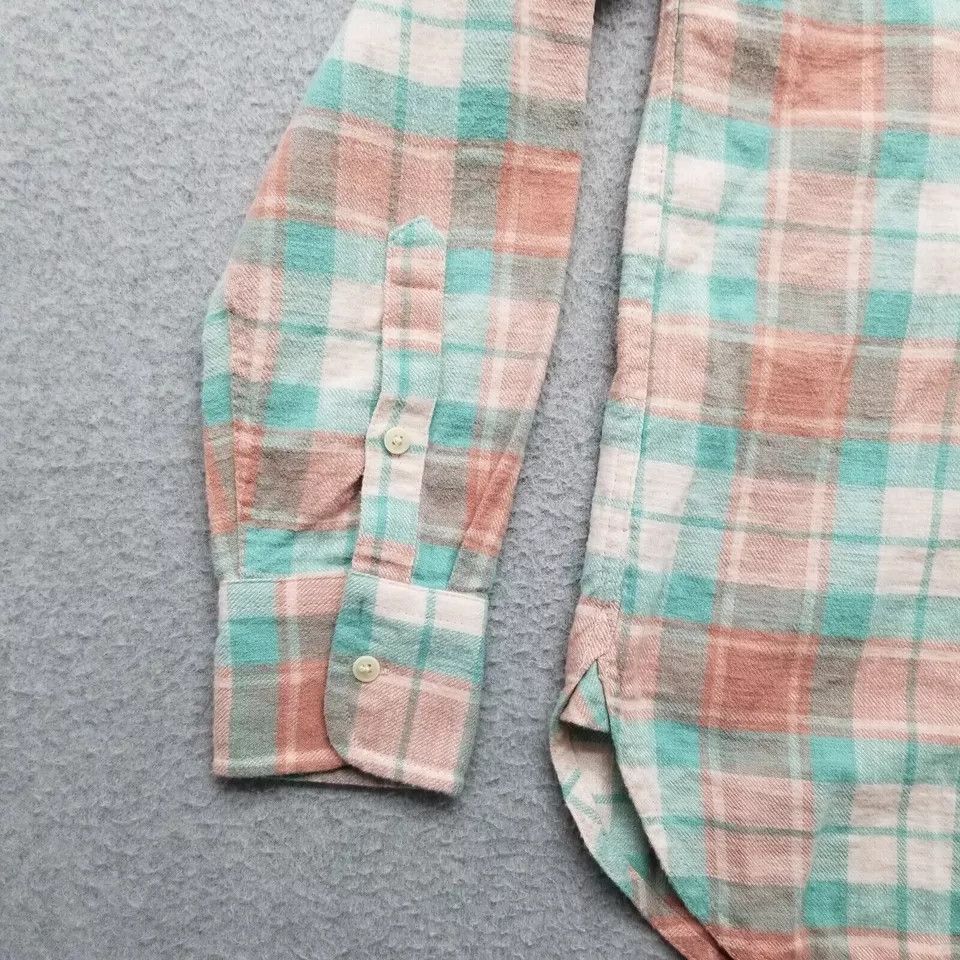 J.Crew J Crew Shirt Womens 0 Green Plaid Flannel Button Up Casual Size XS / US 0-2 / IT 36-38 - 2 Thumbnail
