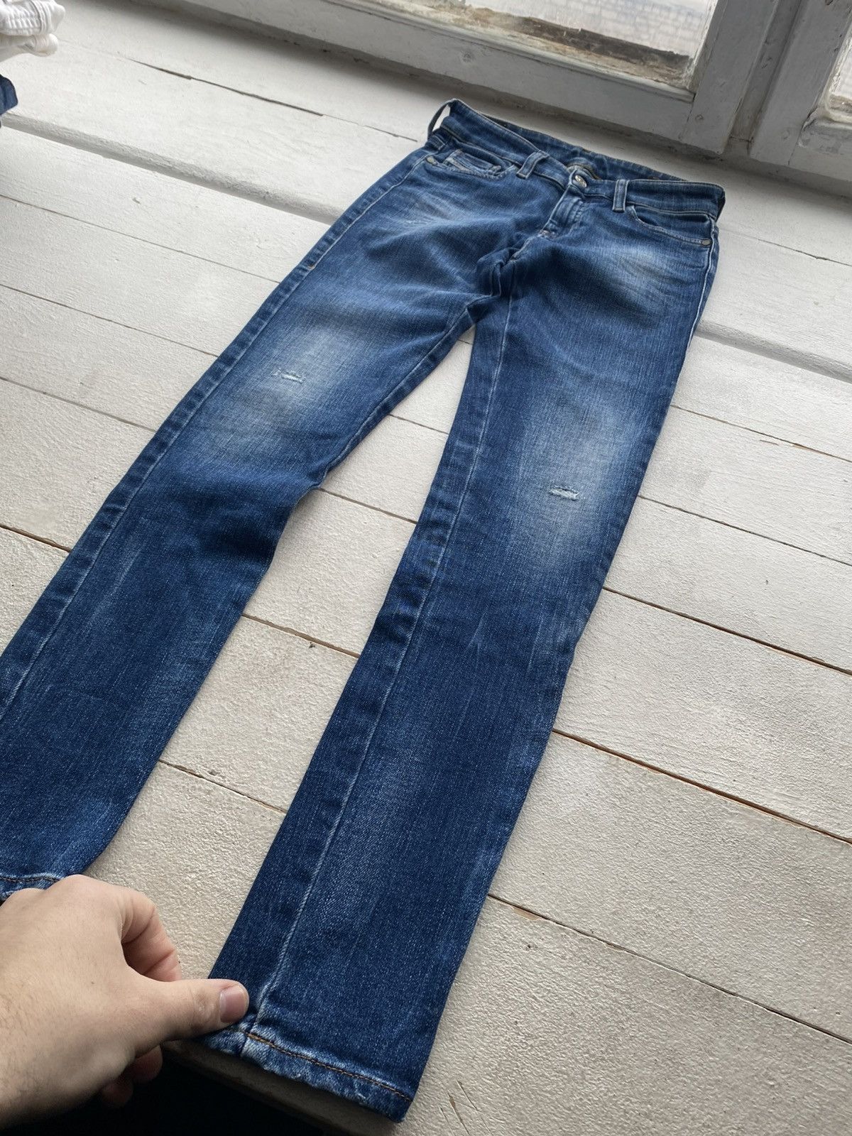 Diesel Luxury 00s Y2K Diesel Slandy Super Skinny Stretch Jeans Size 27" / US 4 / IT 40 - 2 Thumbnail