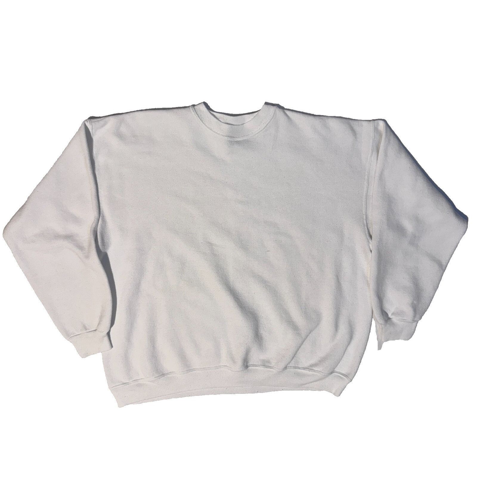 Hanes Vintage 90s Hanes Heavyweight White Crewneck Sweatshirt Blan Size US XL / EU 56 / 4 - 1 Thumbnail