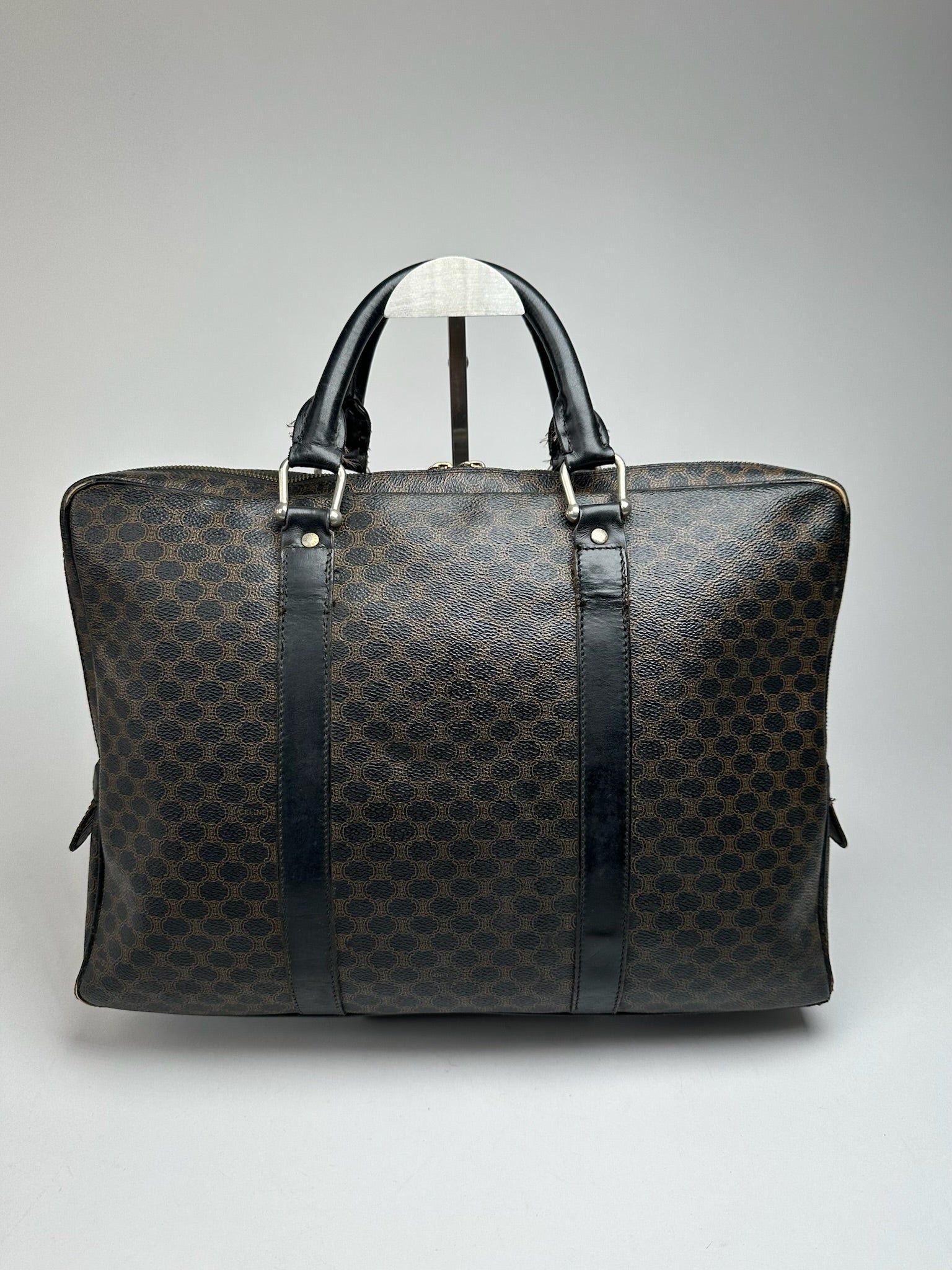 Celine Vintage Paris Leather Monogram Briefcase Brown Size ONE SIZE - 1 Thumbnail