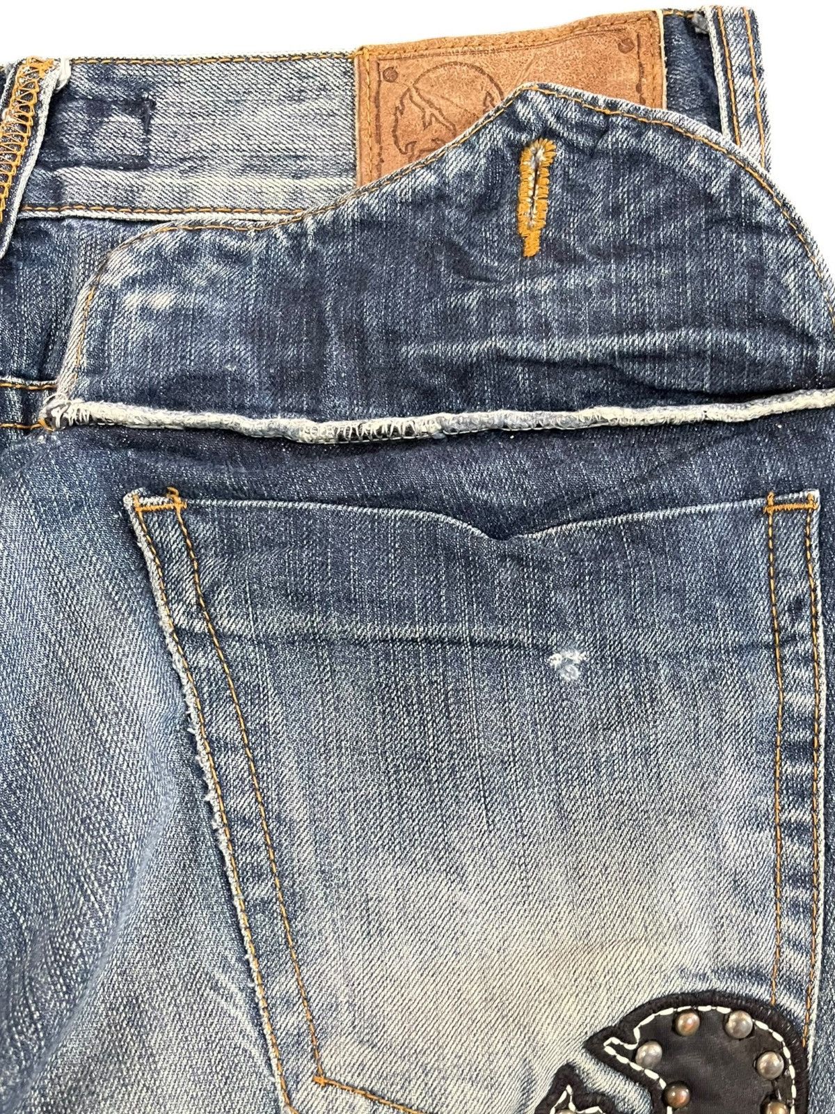 POST ARCHIVE FACTION (PAF) Vintage Clouds72 Studded Skull Patches Denim Size US 33 - 9 Thumbnail